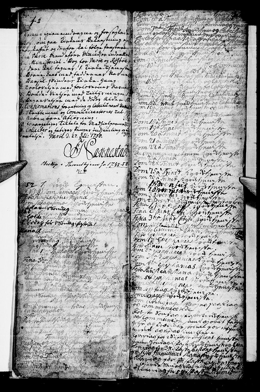 Ministerialprotokoller, klokkerbøker og fødselsregistre - Nordland, AV/SAT-A-1459/807/L0118: Ministerialbok nr. 807A01, 1752-1798, s. 2-3