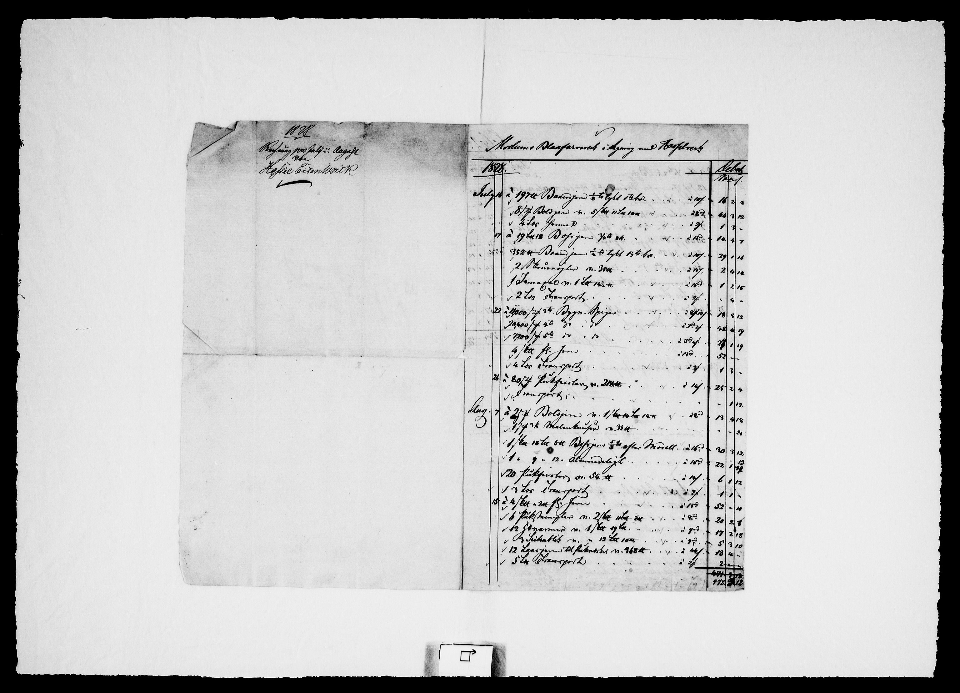 Modums Blaafarveværk, AV/RA-PA-0157/G/Gd/Gdc/L0216/0001: -- / Hiesige und Auswartige Rechnungen, 1828-1831, s. 5