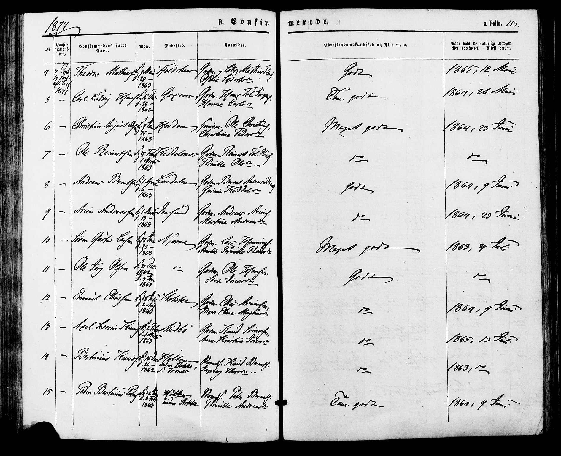 Sør-Audnedal sokneprestkontor, AV/SAK-1111-0039/F/Fa/Faa/L0003: Ministerialbok nr. A 3, 1868-1883, s. 113