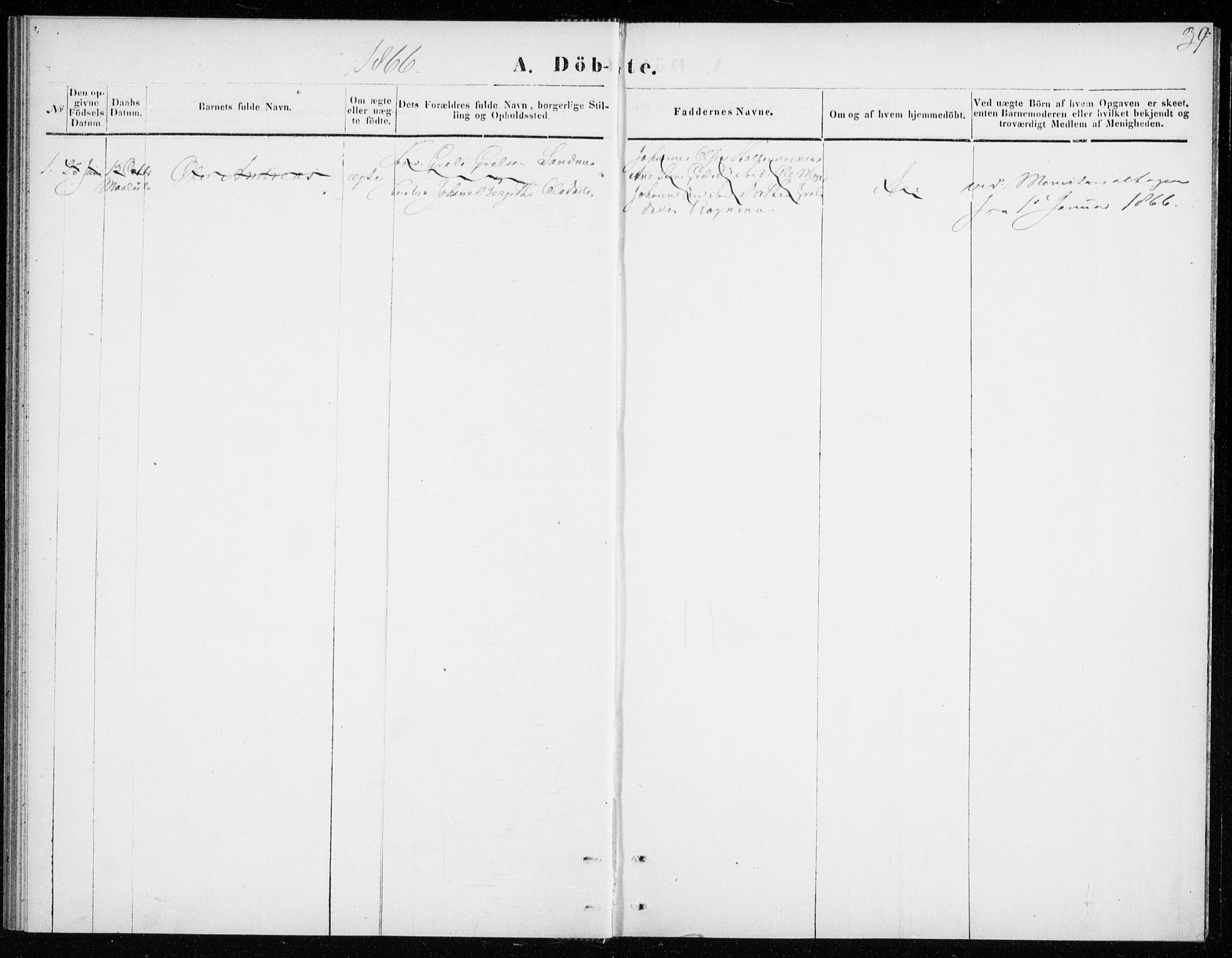 Lenvik sokneprestembete, SATØ/S-1310/H/Ha/Haa/L0008kirke: Ministerialbok nr. 8, 1864-1865, s. 39