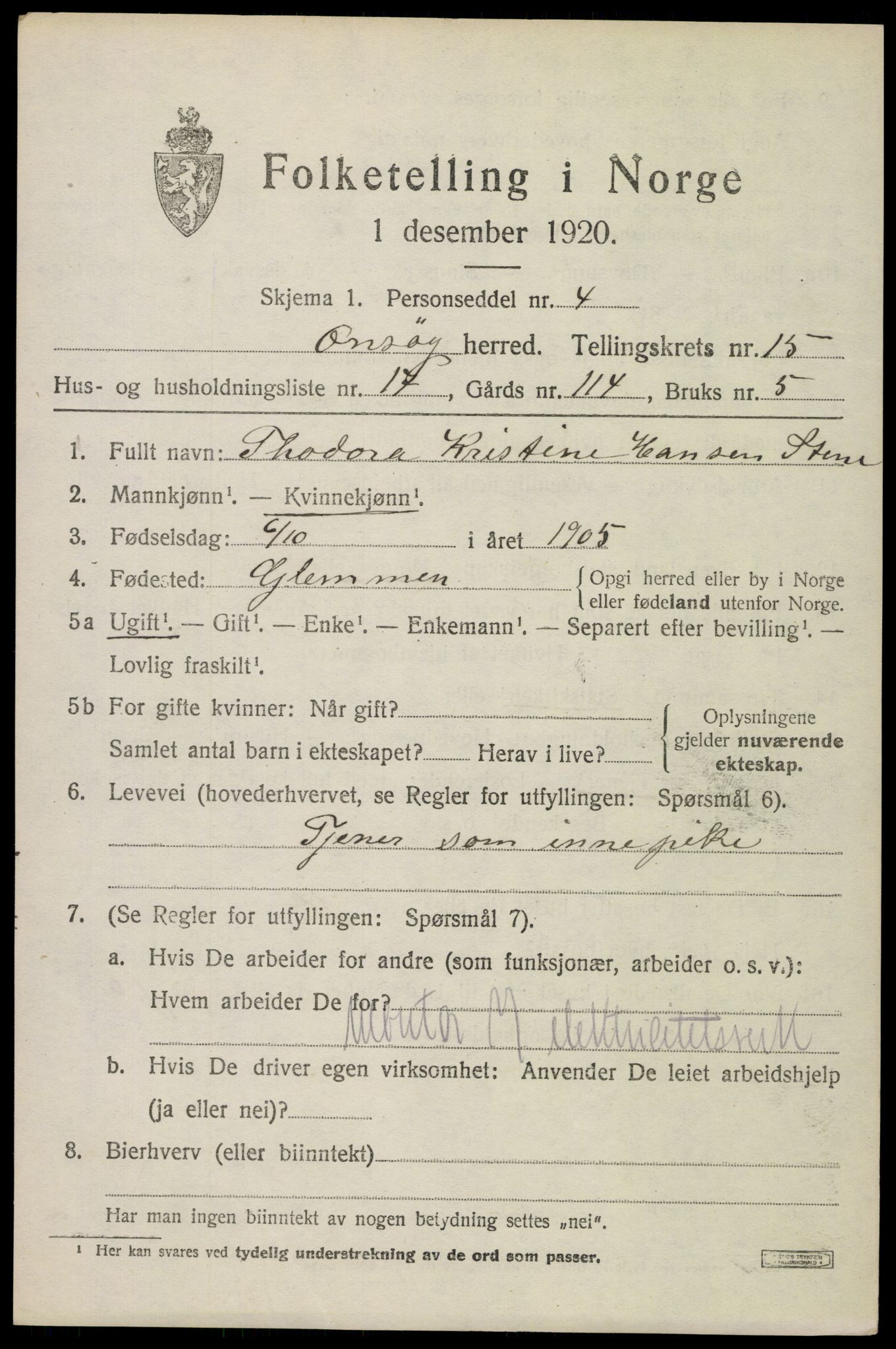 SAO, Folketelling 1920 for 0134 Onsøy herred, 1920, s. 17642