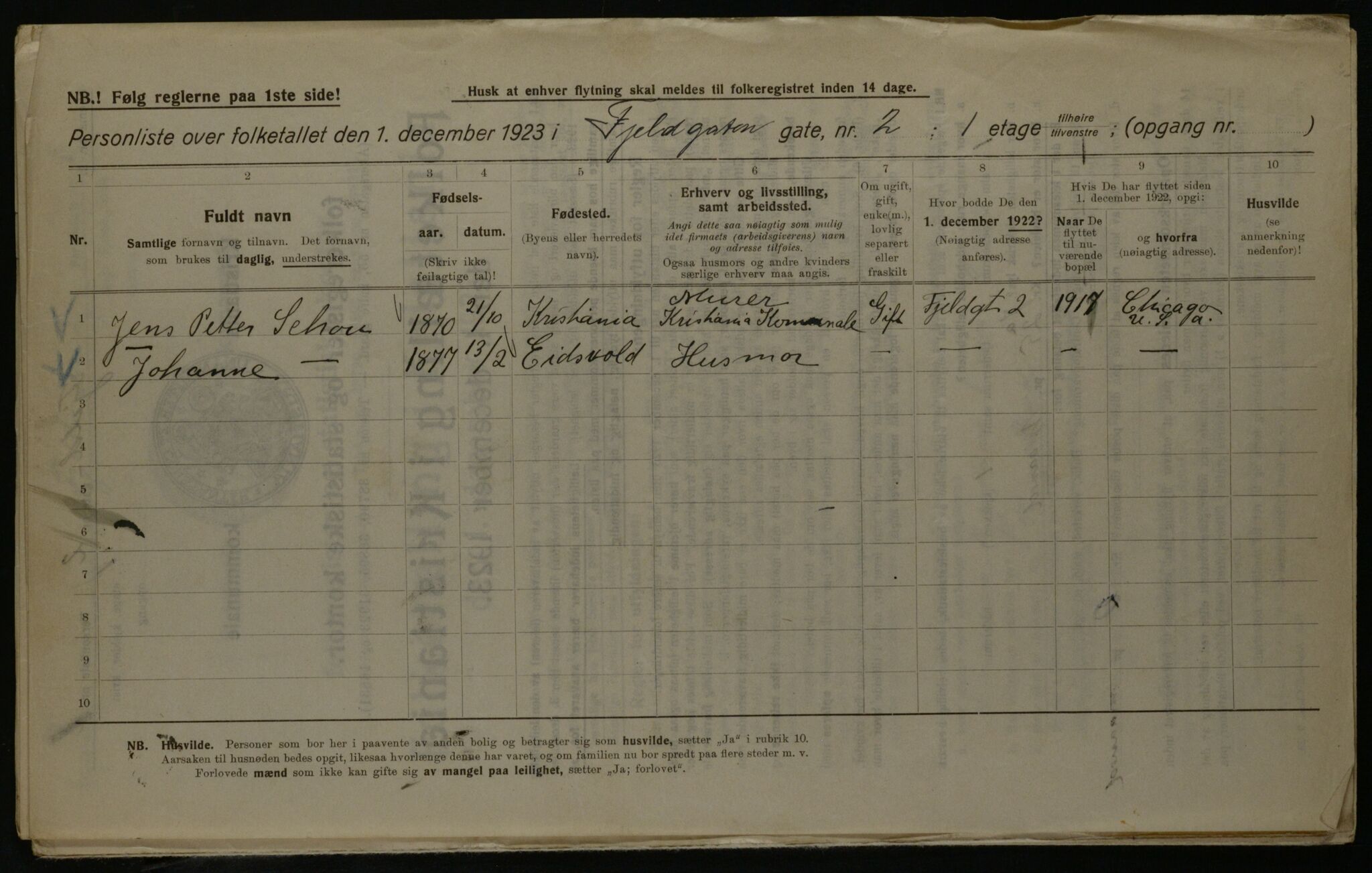 OBA, Kommunal folketelling 1.12.1923 for Kristiania, 1923, s. 27386