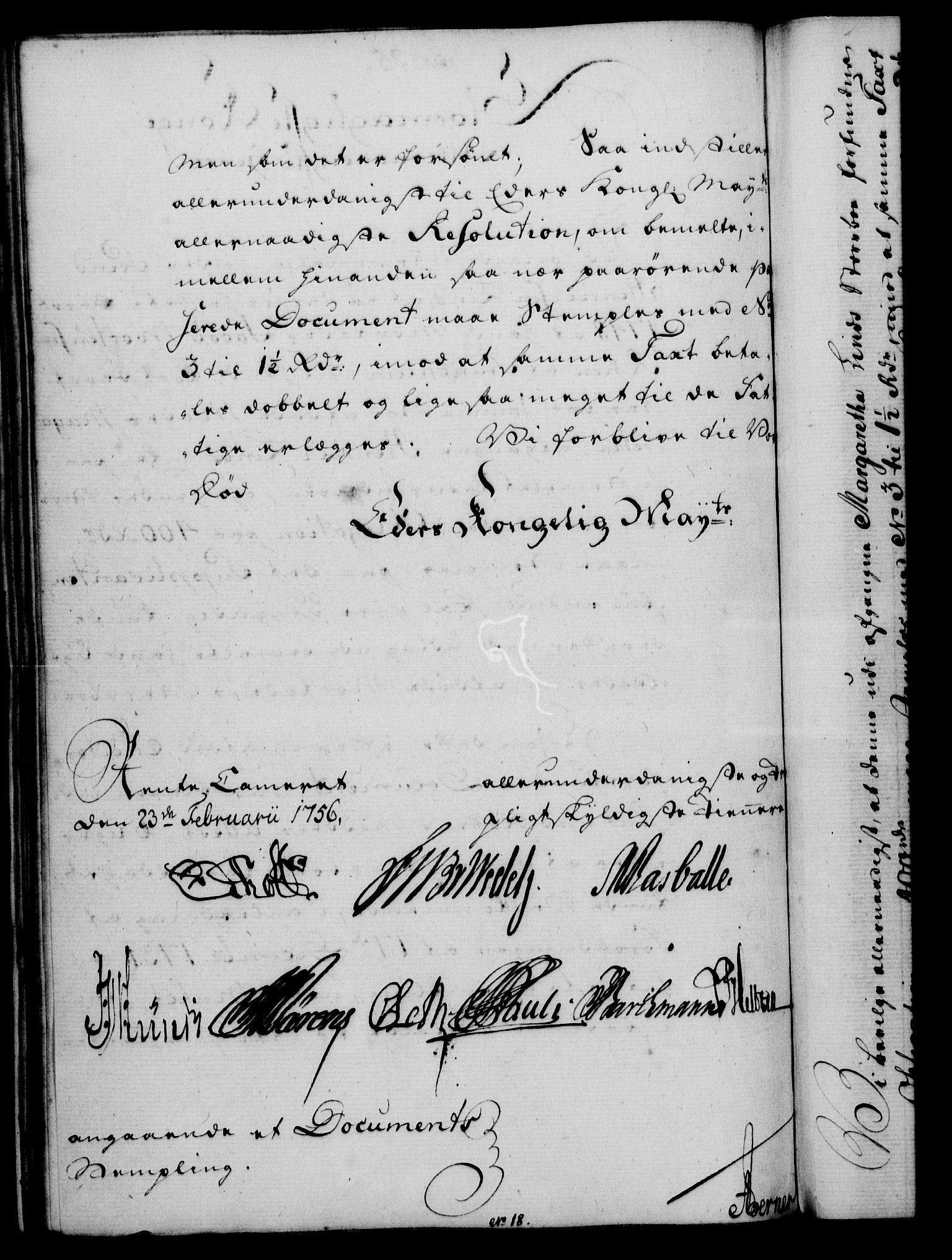 Rentekammeret, Kammerkanselliet, RA/EA-3111/G/Gf/Gfa/L0038: Norsk relasjons- og resolusjonsprotokoll (merket RK 52.38), 1756, s. 131
