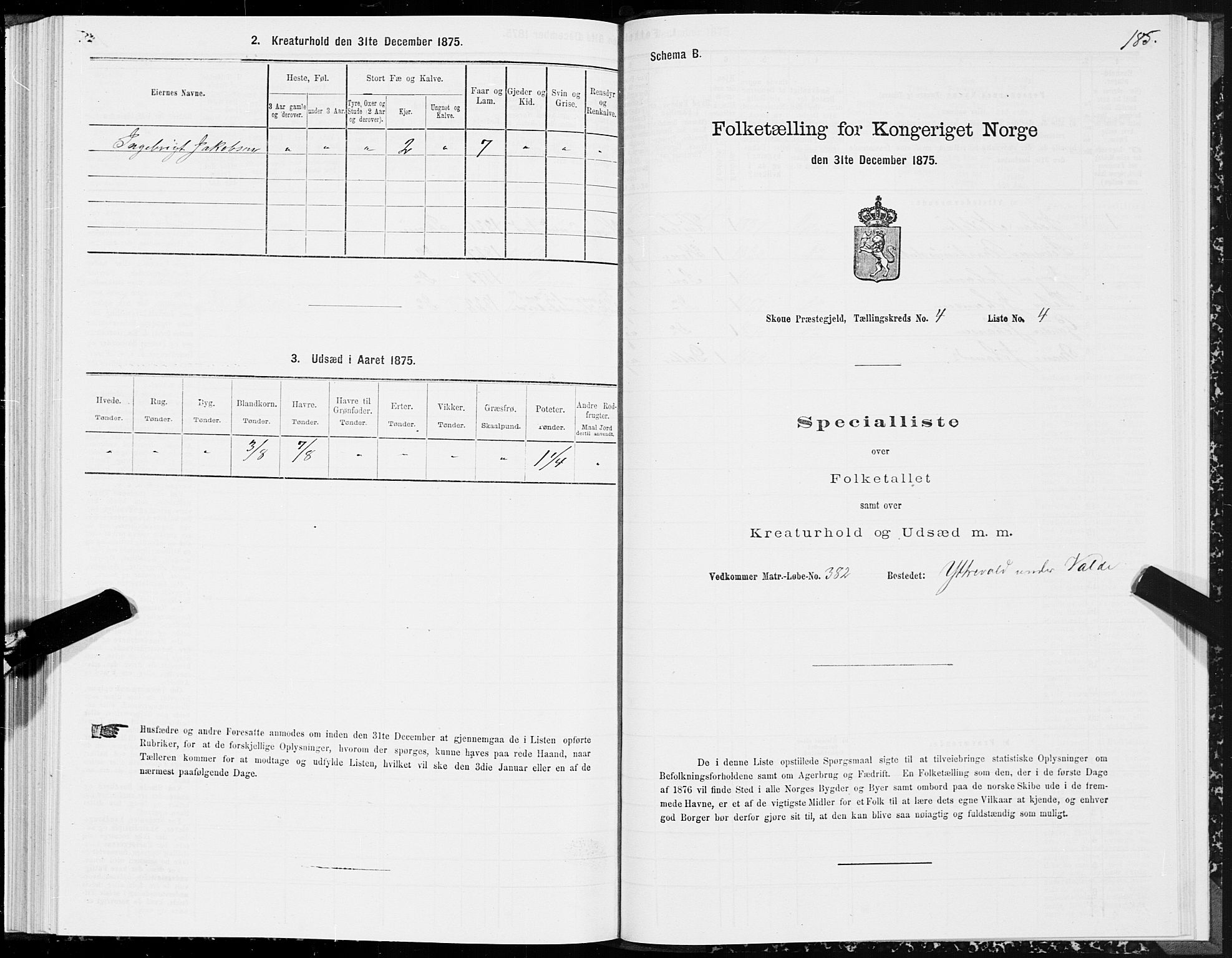 SAT, Folketelling 1875 for 1529P Skodje prestegjeld, 1875, s. 1185