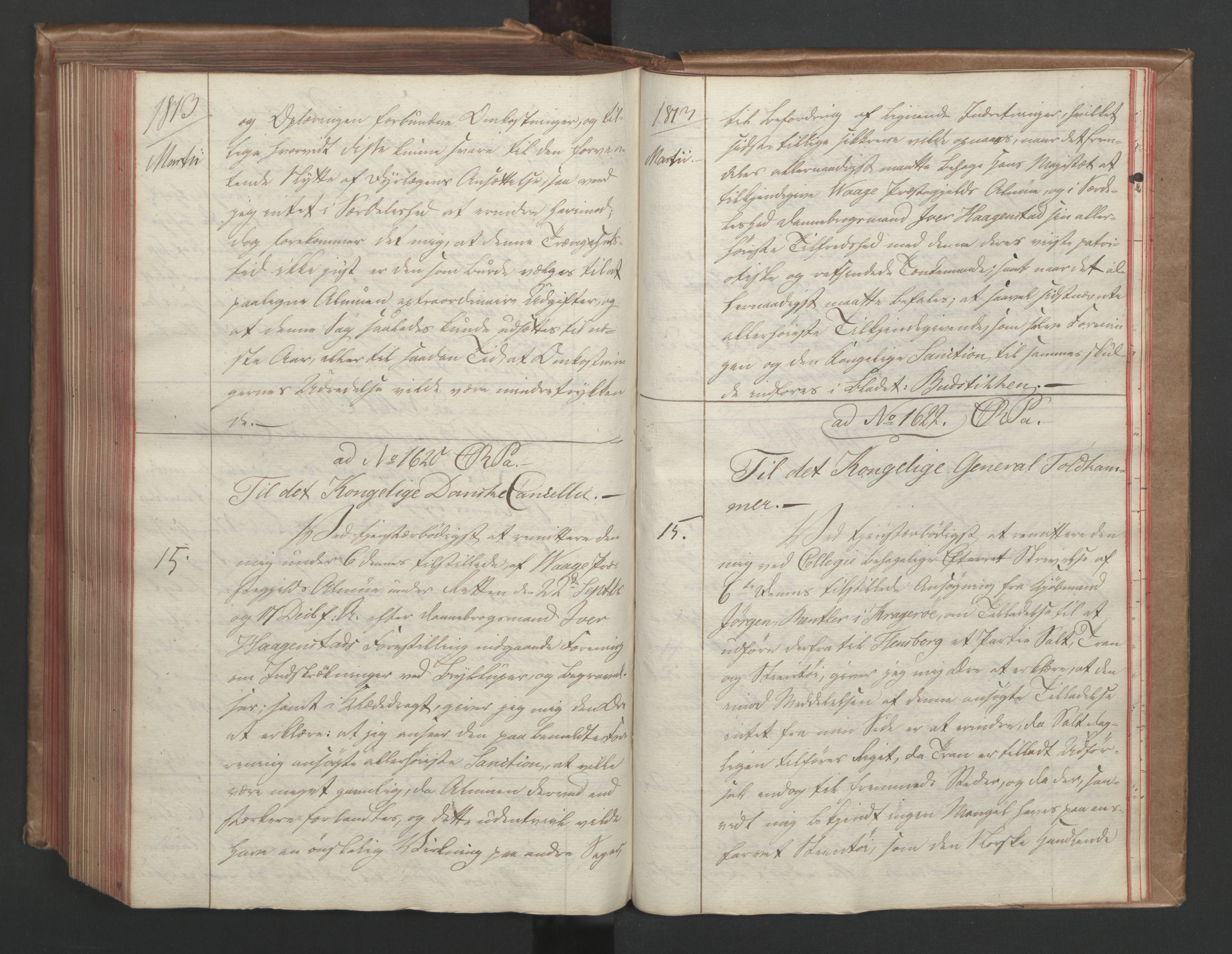 Stattholderembetet 1810-1814, 1. kontor (Kontor A), AV/RA-EA-2872/Ba/L0002: Kollegial korrespondanseprotokoll, 1811-1813, s. 365