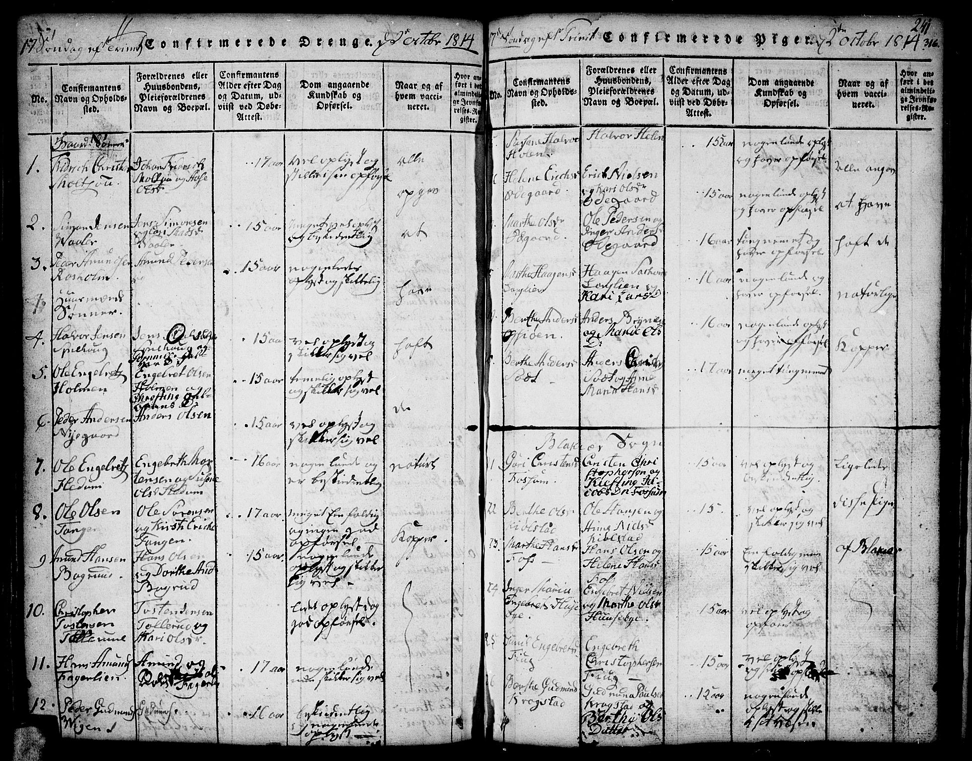 Aurskog prestekontor Kirkebøker, SAO/A-10304a/F/Fa/L0005: Ministerialbok nr. I 5, 1814-1829, s. 316