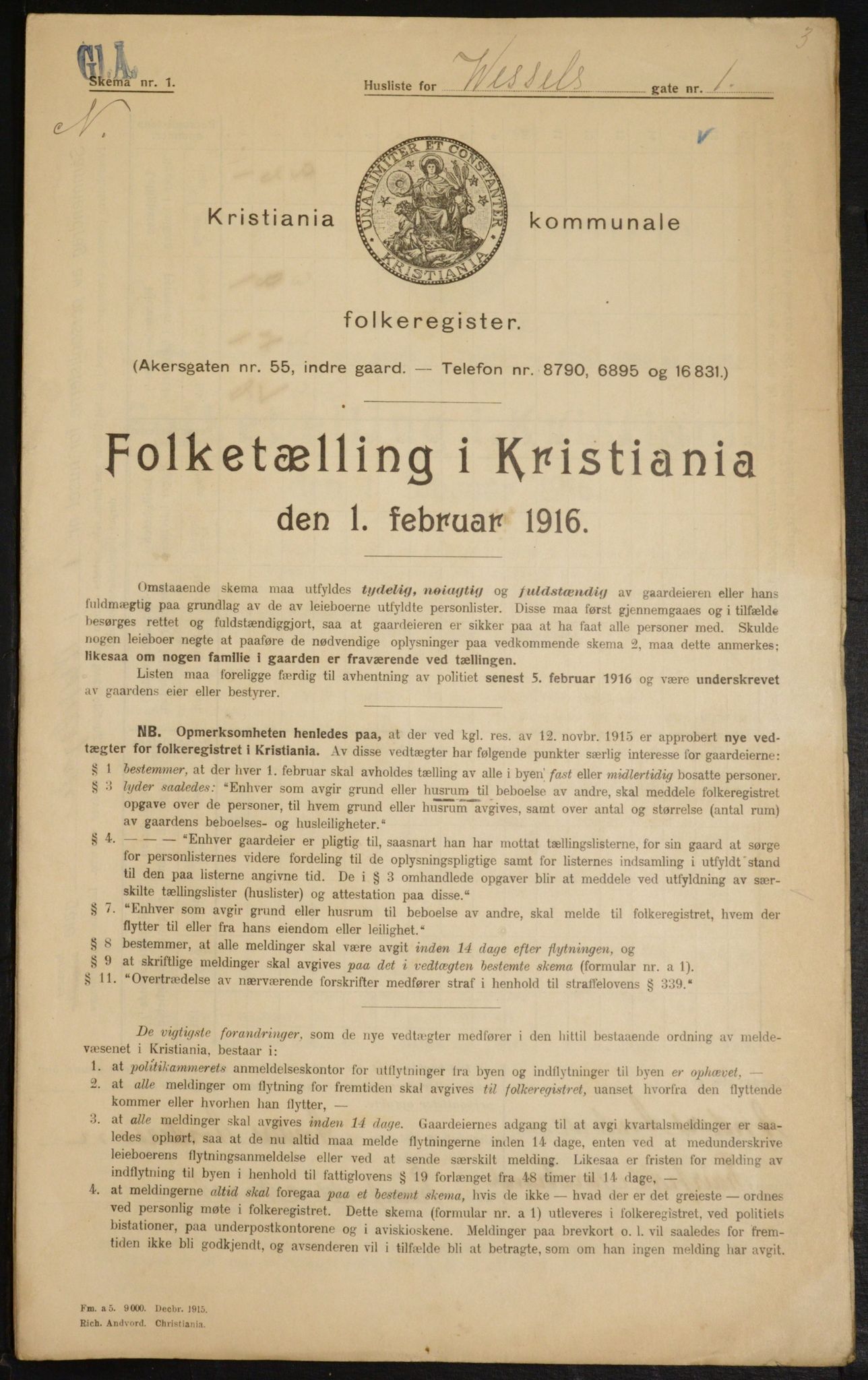 OBA, Kommunal folketelling 1.2.1916 for Kristiania, 1916, s. 131571