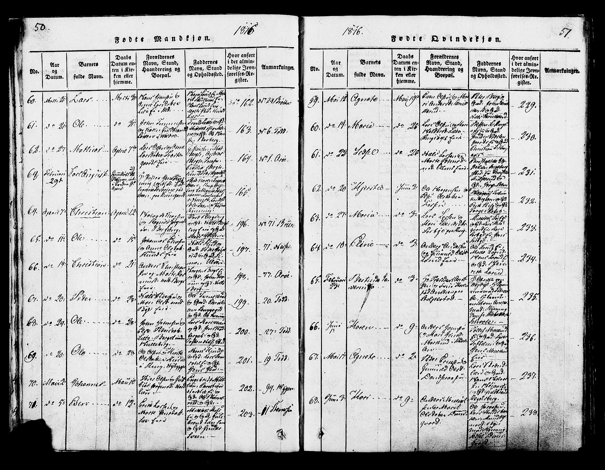 Ringsaker prestekontor, AV/SAH-PREST-014/K/Ka/L0005: Ministerialbok nr. 5, 1814-1826, s. 50-51