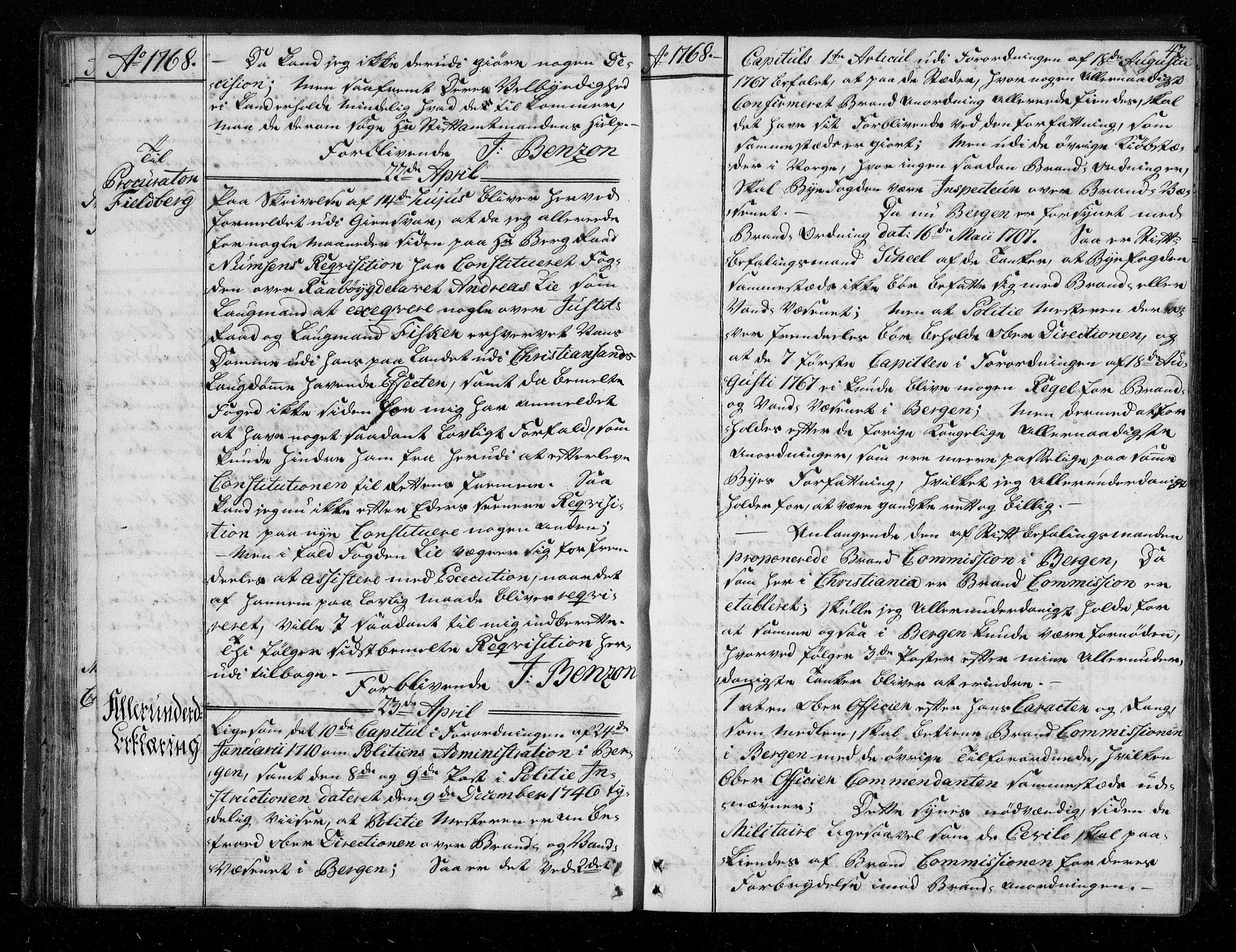 Stattholderembetet 1572-1771, AV/RA-EA-2870/Bf/L0007: Stattholderprotokoll (allmenn kopibok), 1768-1769, s. 41b-42a