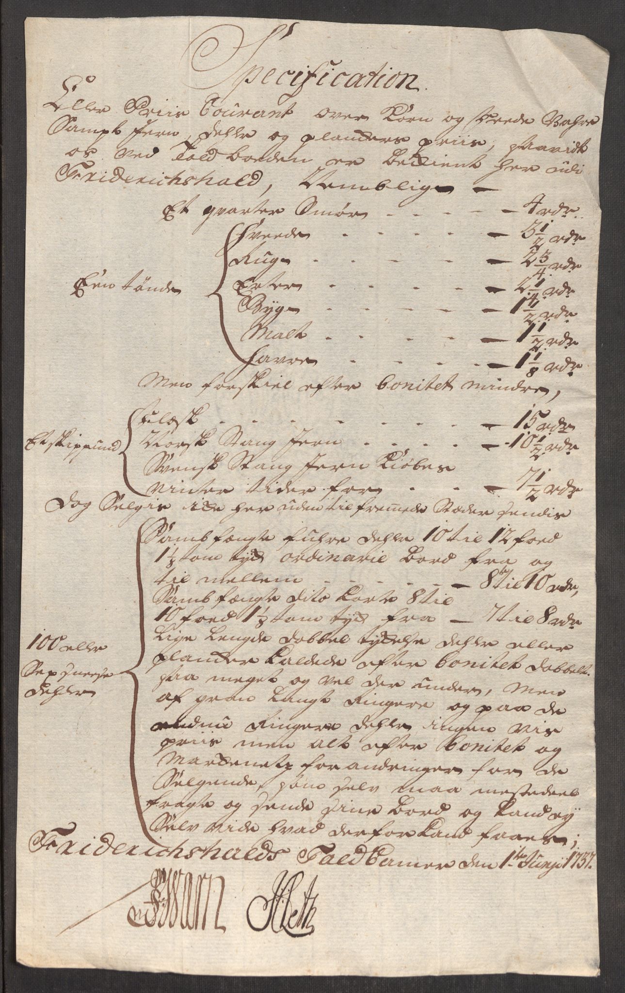 Rentekammeret inntil 1814, Realistisk ordnet avdeling, RA/EA-4070/Oe/L0001: [Ø1]: Priskuranter, 1712-1739, s. 437