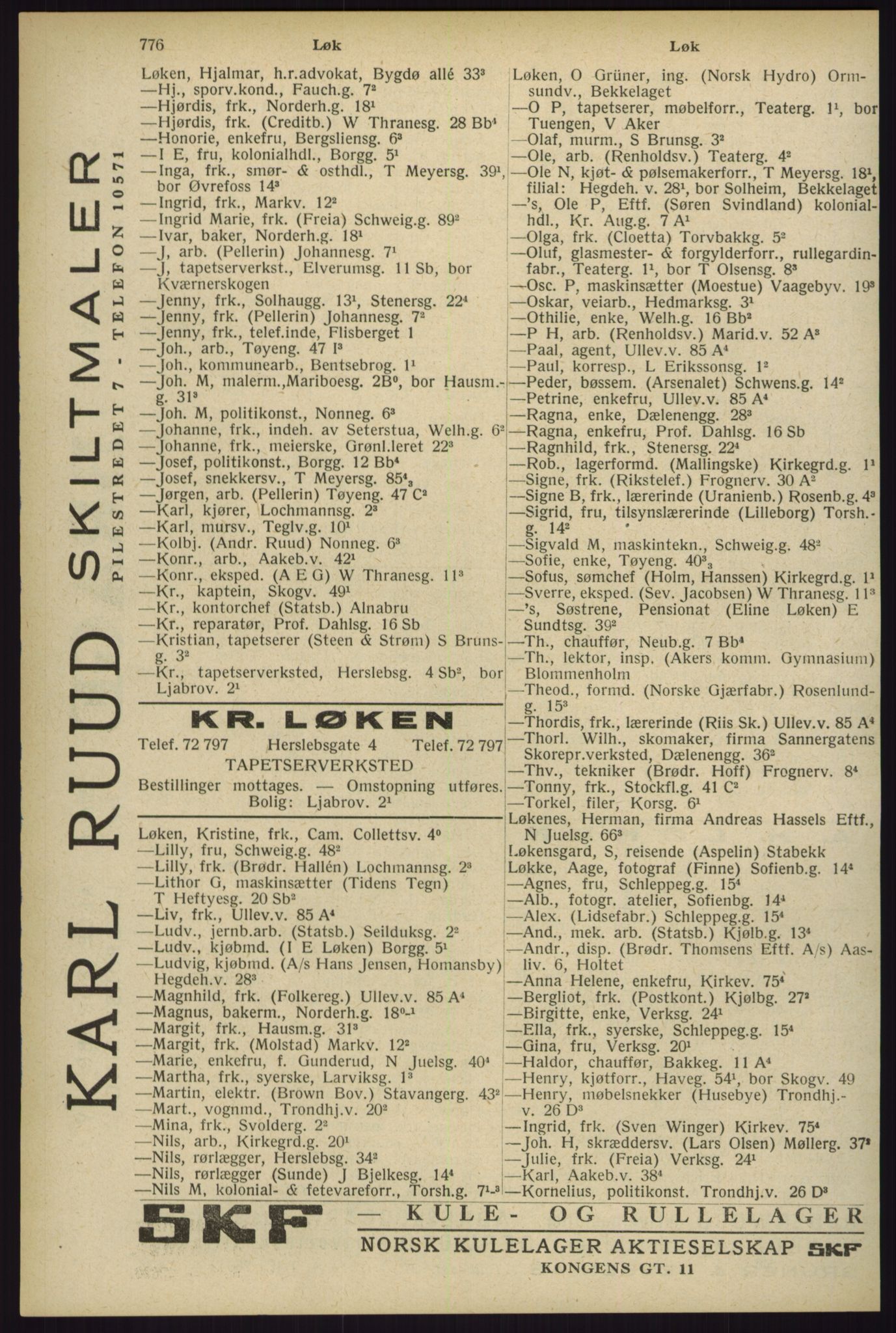 Kristiania/Oslo adressebok, PUBL/-, 1929, s. 776