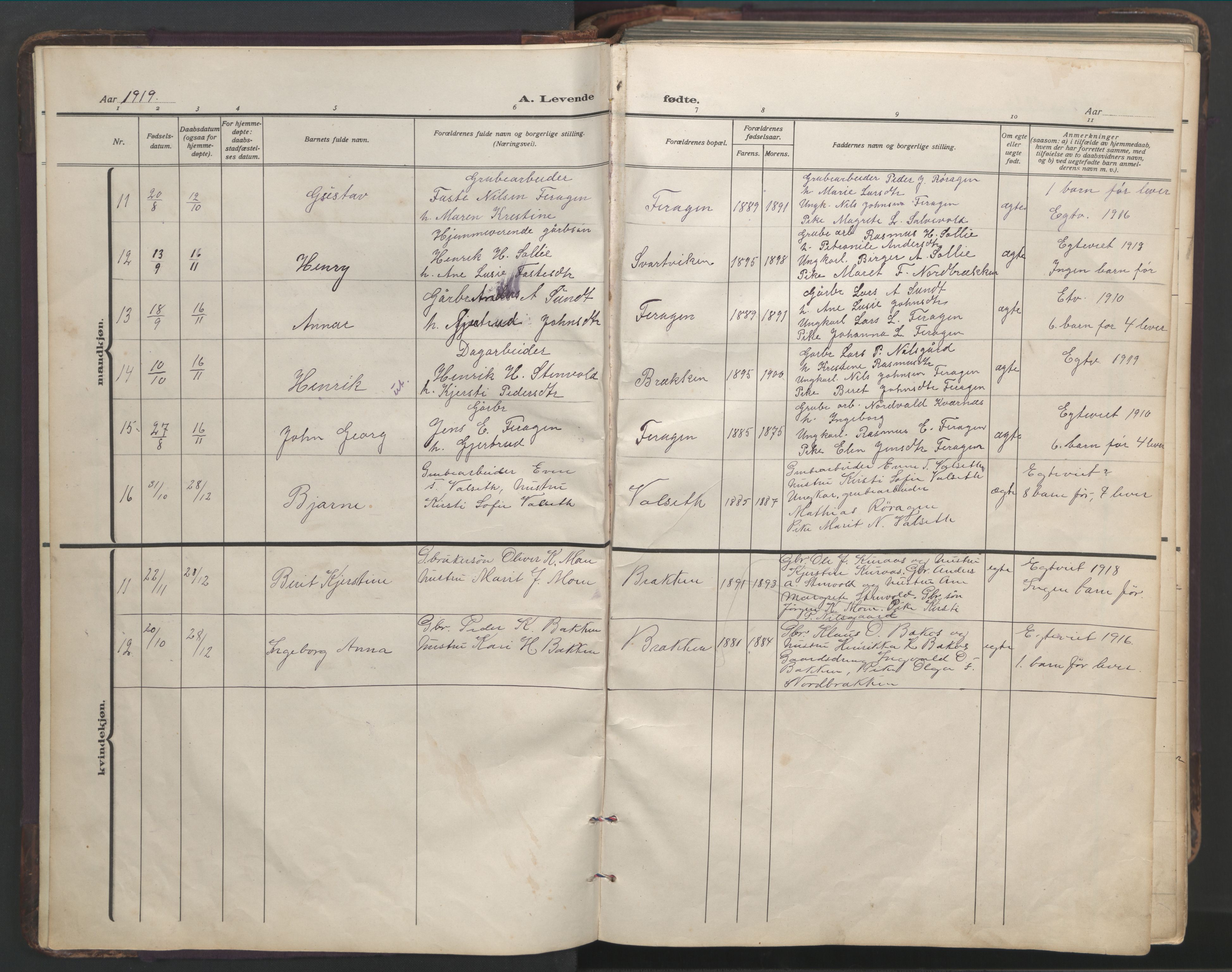 Ministerialprotokoller, klokkerbøker og fødselsregistre - Sør-Trøndelag, AV/SAT-A-1456/683/L0951: Klokkerbok nr. 683C03, 1919-1970