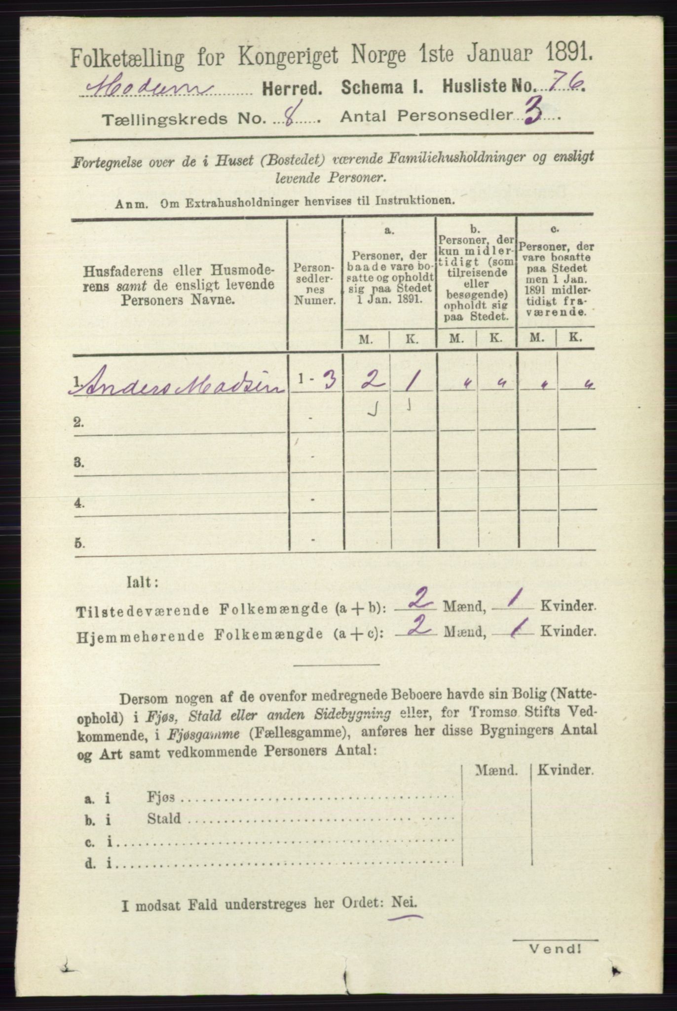 RA, Folketelling 1891 for 0623 Modum herred, 1891, s. 2859