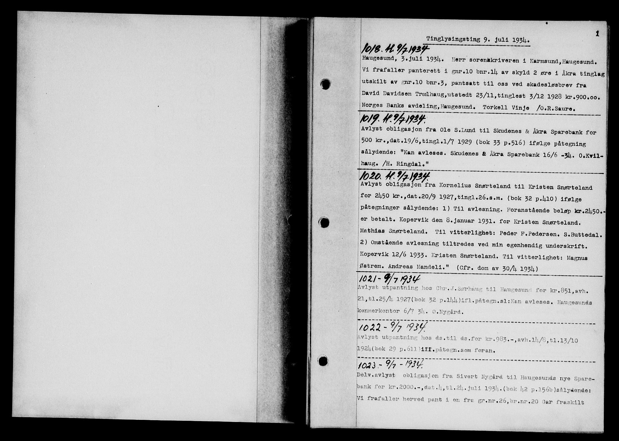 Karmsund sorenskriveri, SAST/A-100311/01/II/IIB/L0063: Pantebok nr. 44, 1934-1935, Tingl.dato: 09.07.1934