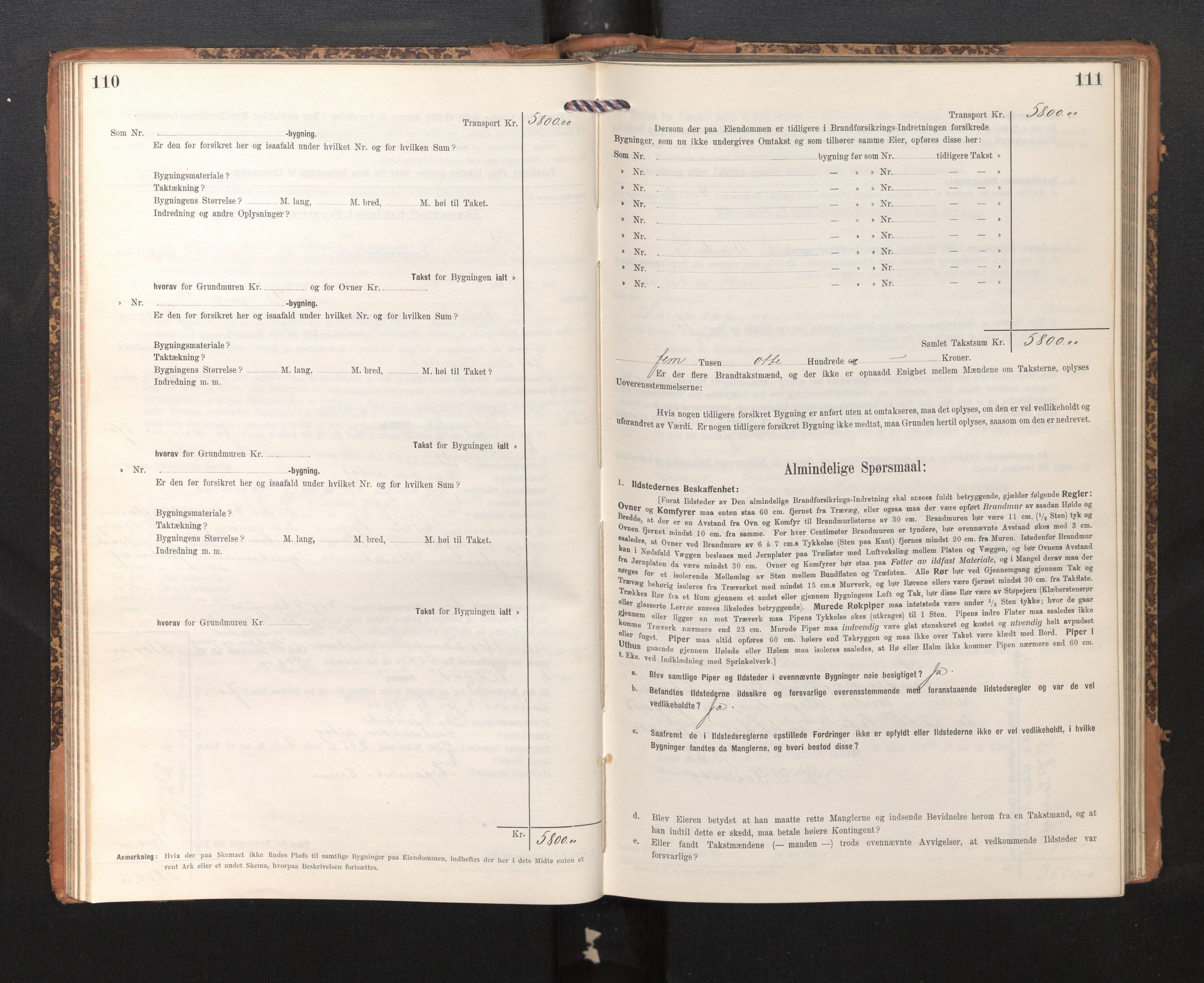 Lensmannen i Bruvik, AV/SAB-A-31301/0012/L0008: Branntakstprotokoll, skjematakst, 1914-1919, s. 110-111