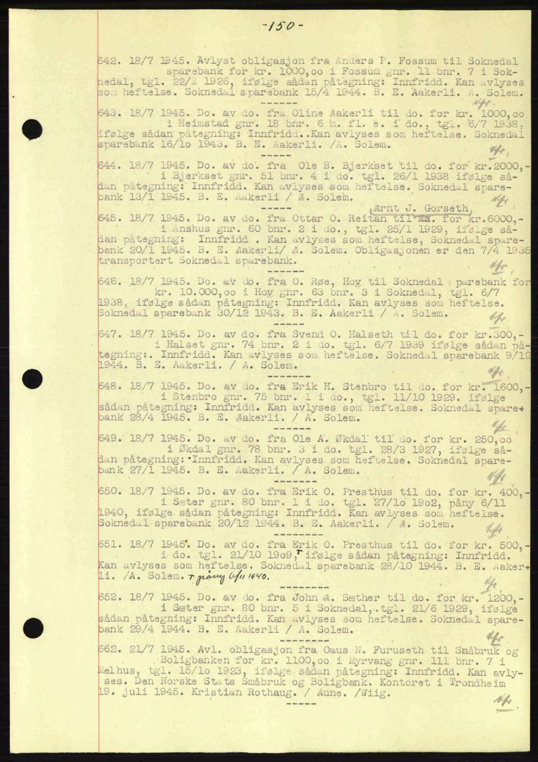 Gauldal sorenskriveri, SAT/A-0014/1/2/2C: Pantebok nr. A1a, 1945-1945, Dagboknr: 642/1945
