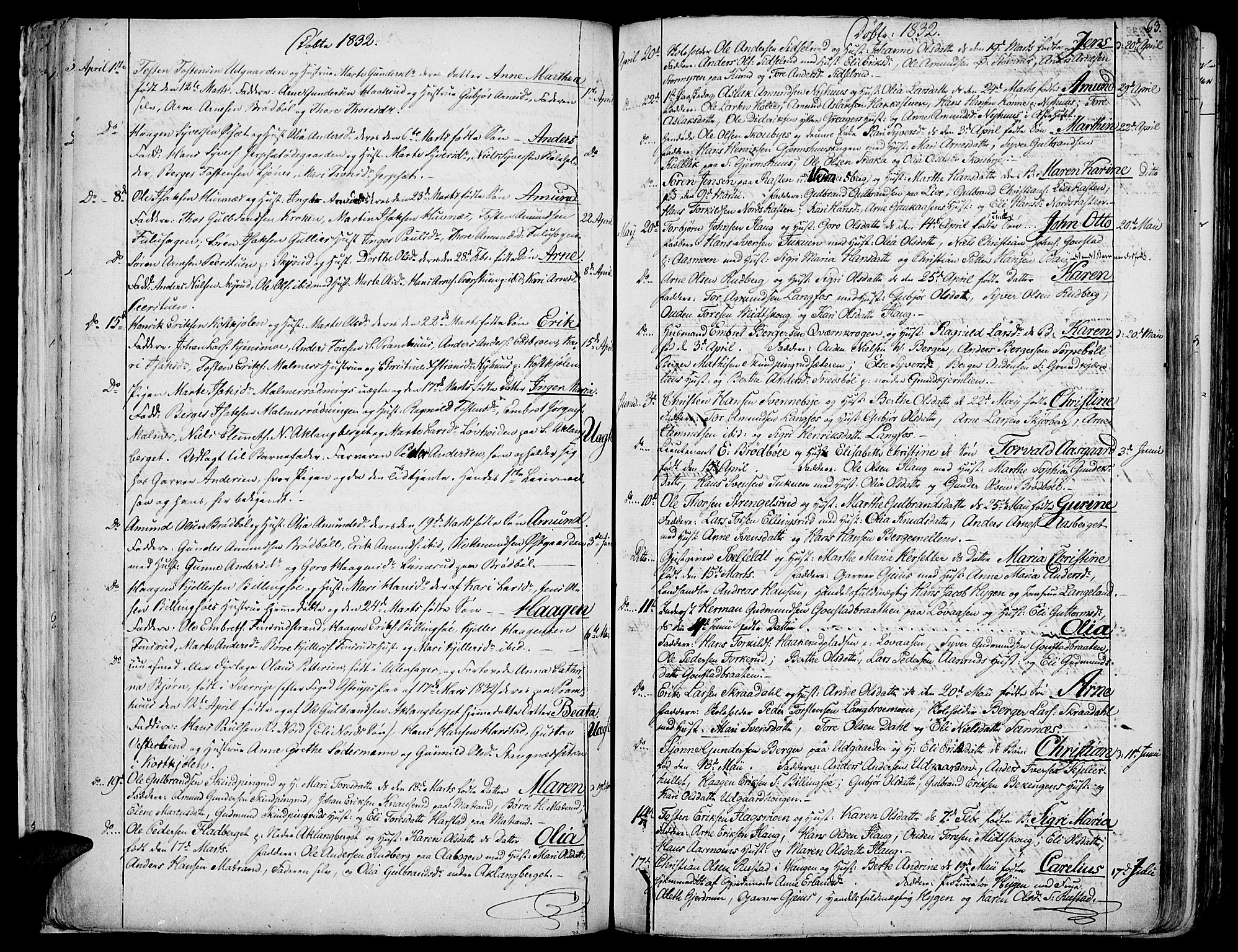 Vinger prestekontor, AV/SAH-PREST-024/H/Ha/Haa/L0007: Ministerialbok nr. 7, 1826-1839, s. 63