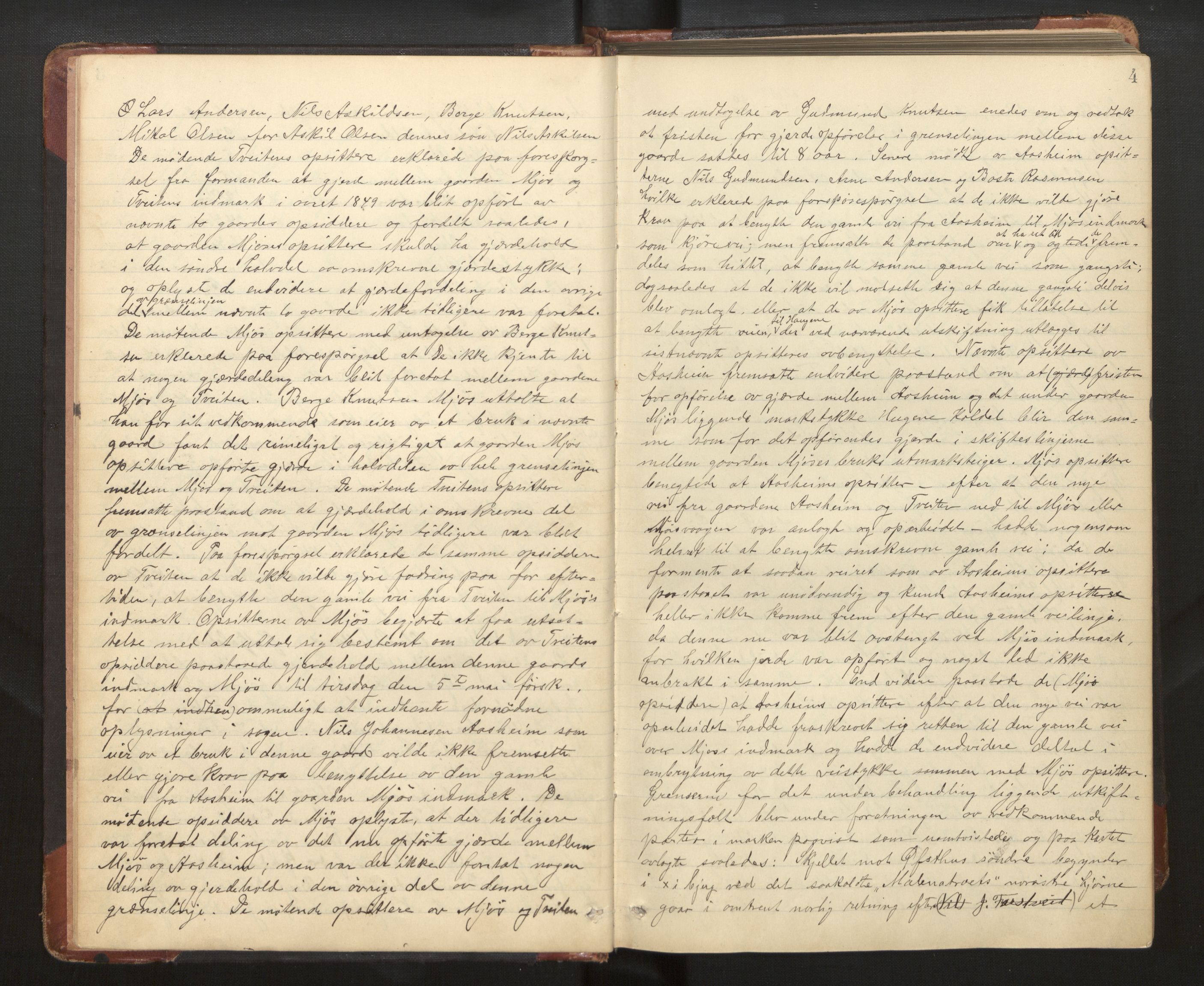 Hordaland jordskiftedøme - II Ytre Nordhordland jordskiftedistrikt, AV/SAB-A-6901/A/Aa/L0012: Forhandlingsprotokoll, 1908-1914, s. 3b-4a
