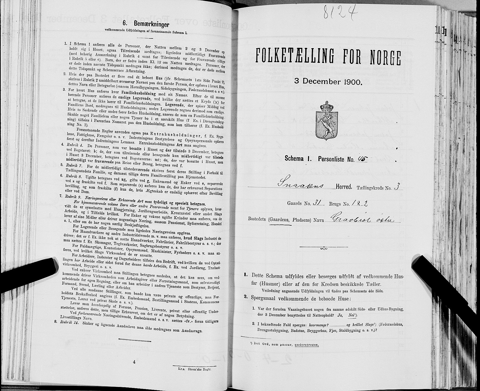 SAT, Folketelling 1900 for 1736 Snåsa herred, 1900, s. 699