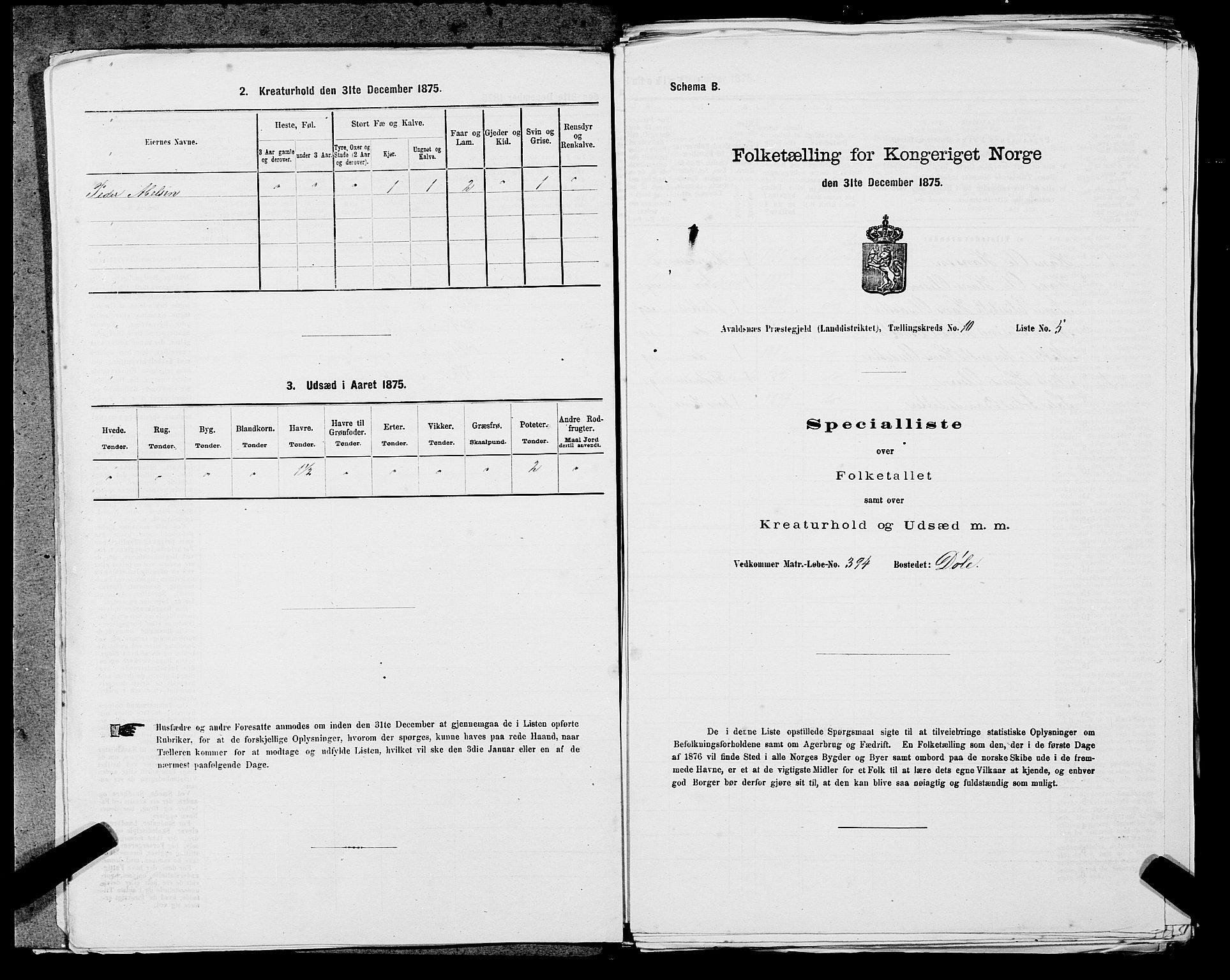 SAST, Folketelling 1875 for 1147L Avaldsnes prestegjeld, Avaldsnes sokn og Kopervik landsokn, 1875, s. 1714