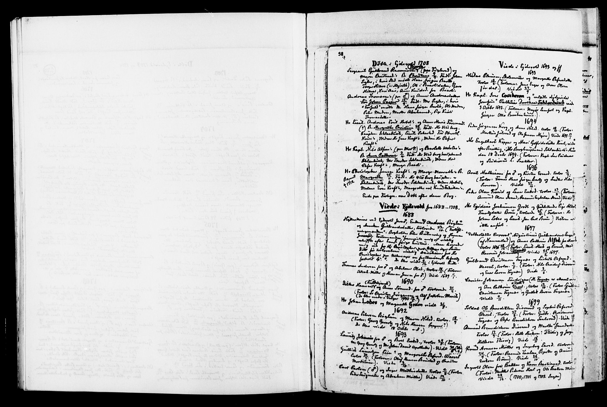 Eidsvoll prestekontor Kirkebøker, SAO/A-10888/O/Oa/L0001: Annen kirkebok nr. 1, 1688-1856, s. 38