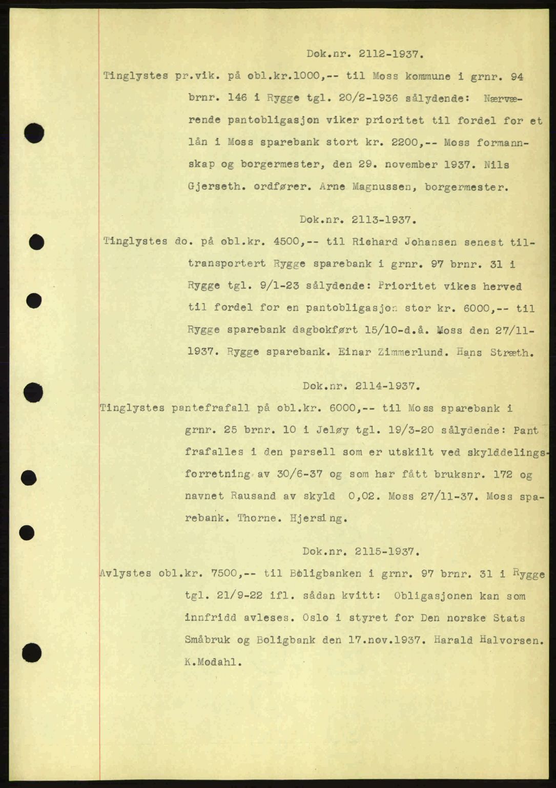 Moss sorenskriveri, SAO/A-10168: Pantebok nr. B4, 1937-1938, Dagboknr: 2112/1937