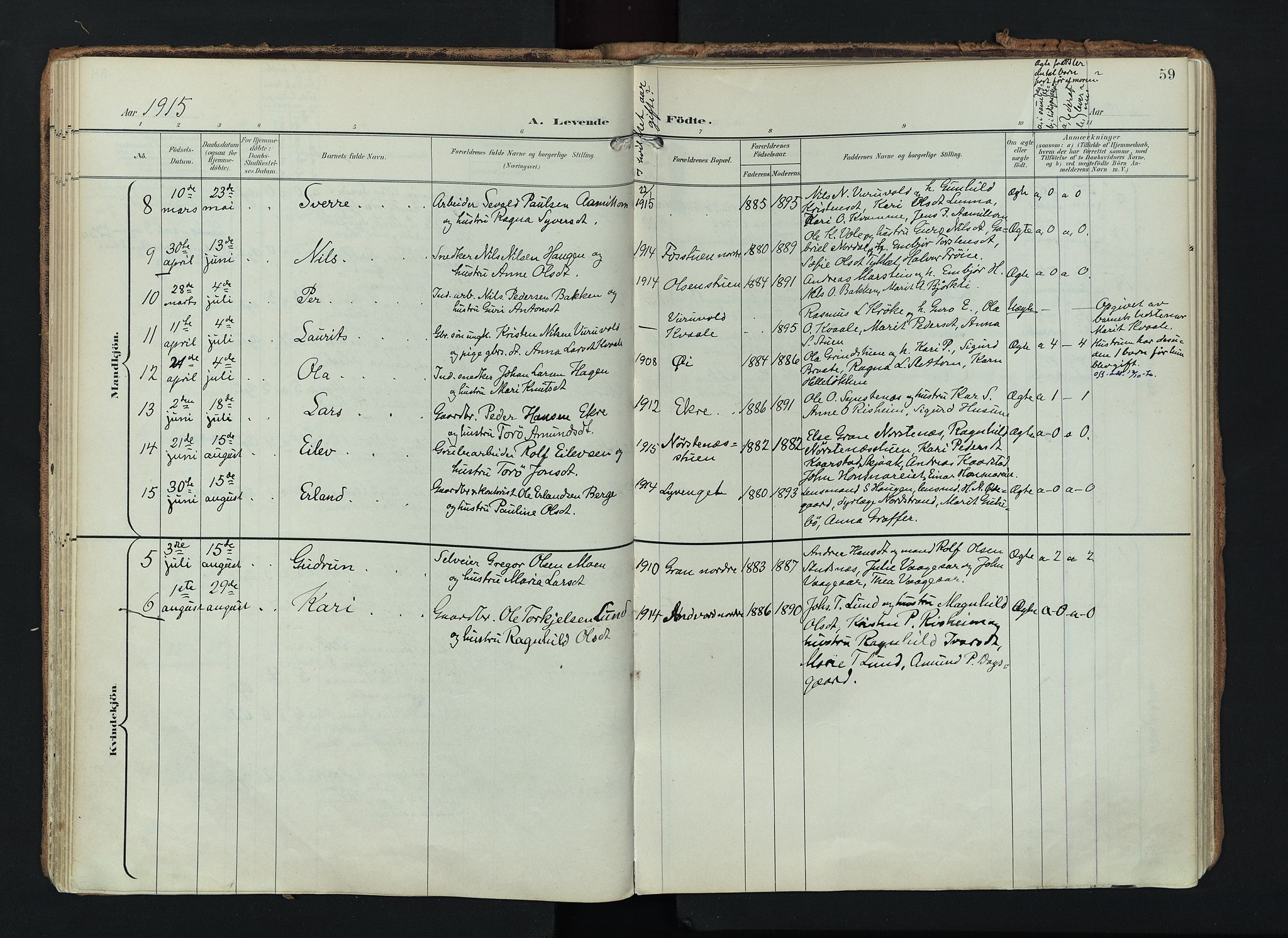 Lom prestekontor, AV/SAH-PREST-070/K/L0010: Ministerialbok nr. 10, 1899-1926, s. 59