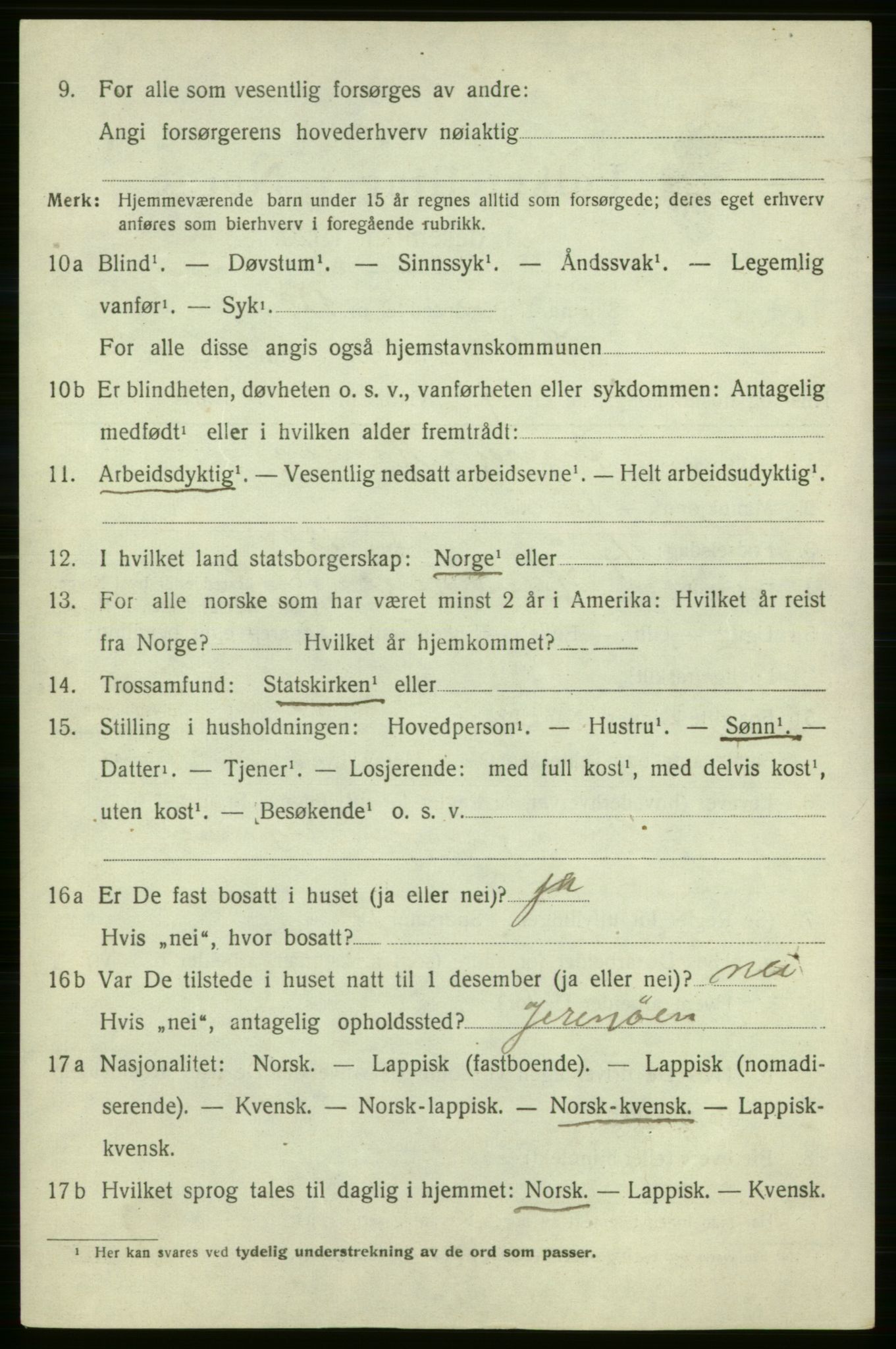 SATØ, Folketelling 1920 for 2019 Kjelvik herred, 1920, s. 1644