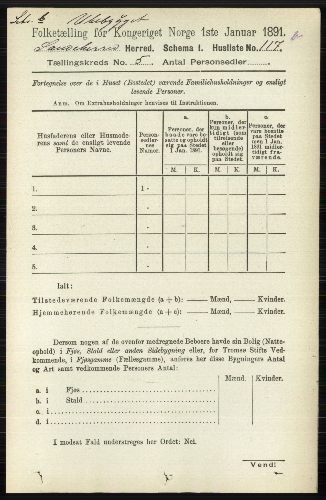 RA, Folketelling 1891 for 0724 Sandeherred herred, 1891, s. 2818