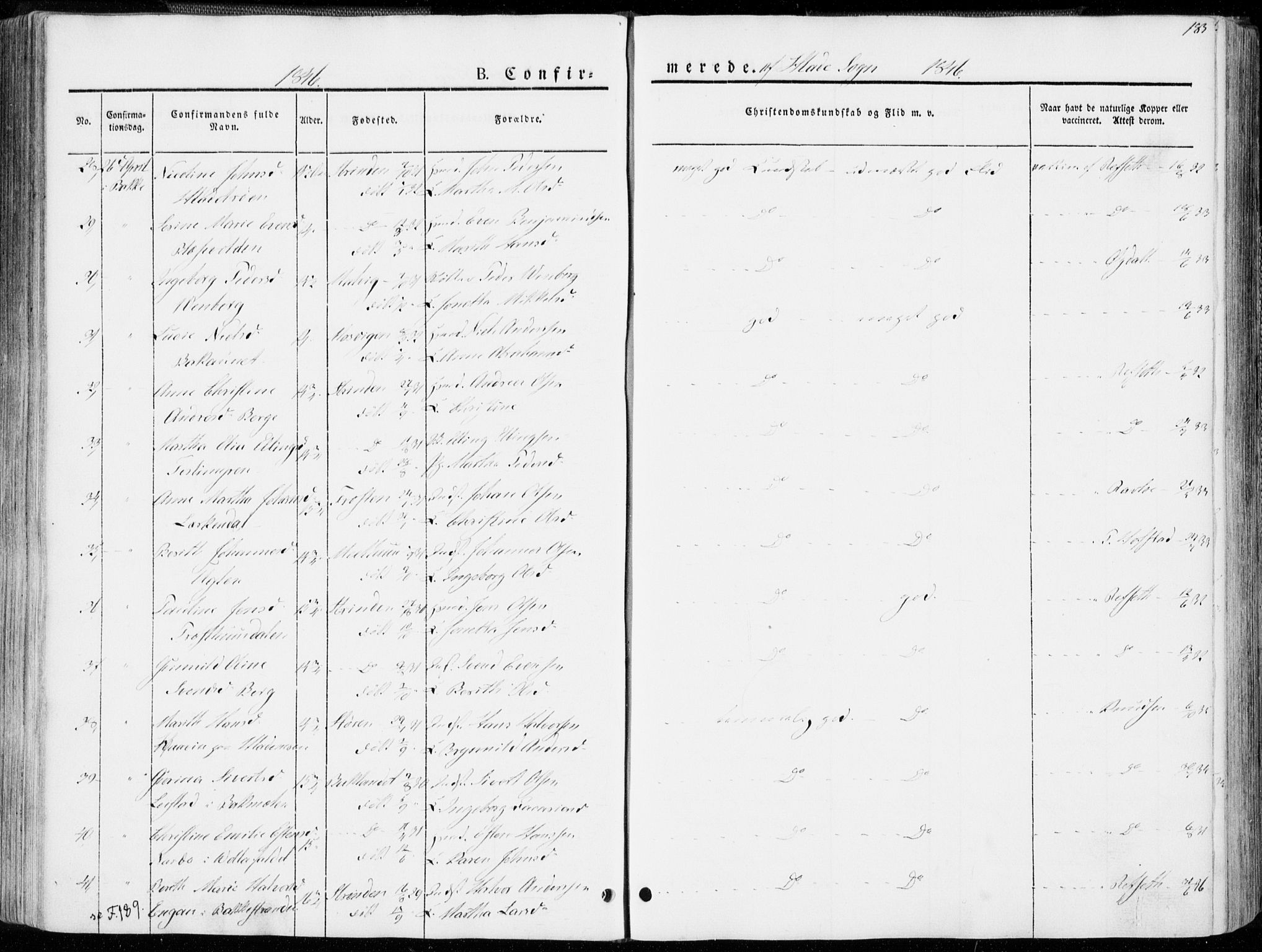 Ministerialprotokoller, klokkerbøker og fødselsregistre - Sør-Trøndelag, SAT/A-1456/606/L0290: Ministerialbok nr. 606A05, 1841-1847, s. 183