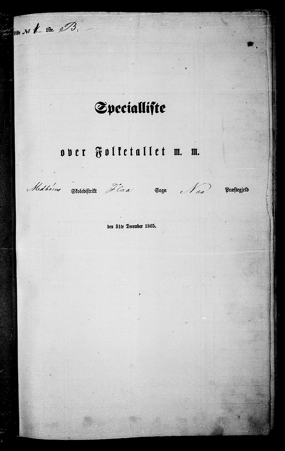 RA, Folketelling 1865 for 0616P Nes prestegjeld, 1865, s. 29