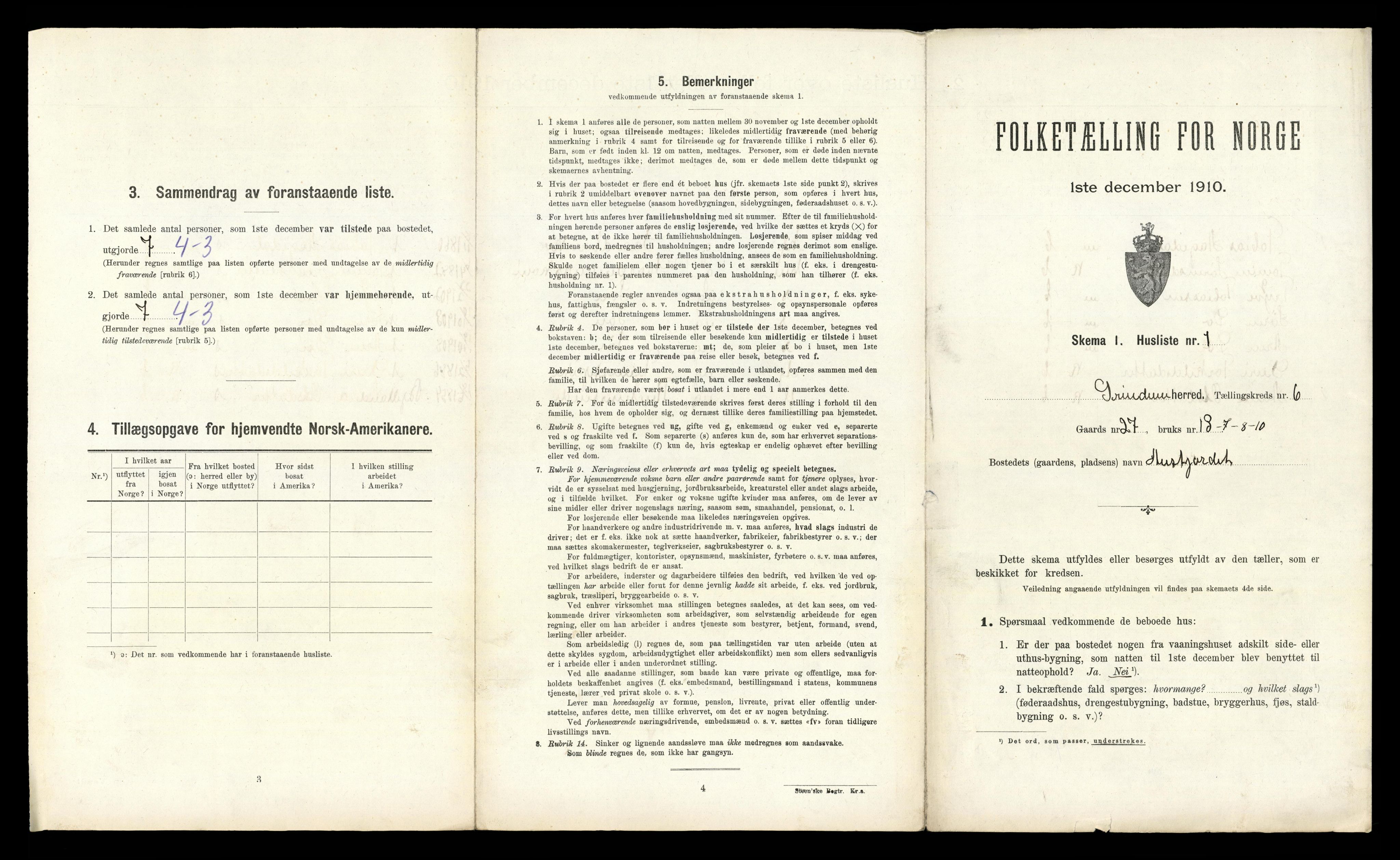 RA, Folketelling 1910 for 1025 Grindheim herred, 1910, s. 337