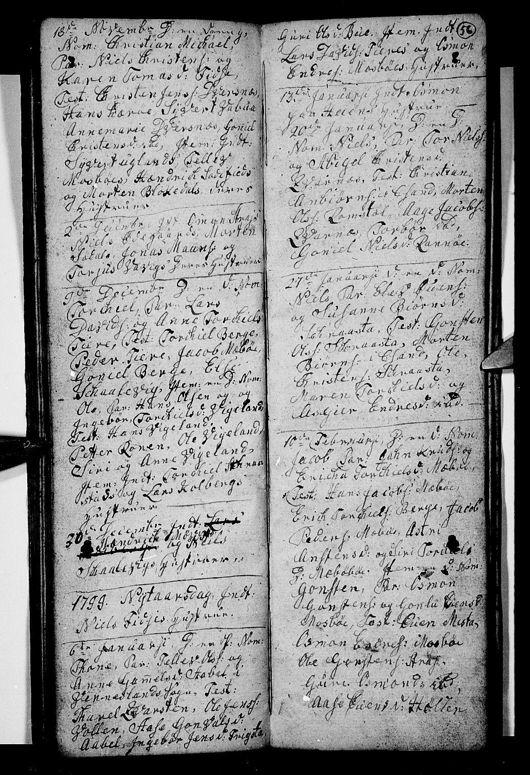 Oddernes sokneprestkontor, SAK/1111-0033/F/Fb/Fba/L0002: Klokkerbok nr. B 2, 1791-1806, s. 56