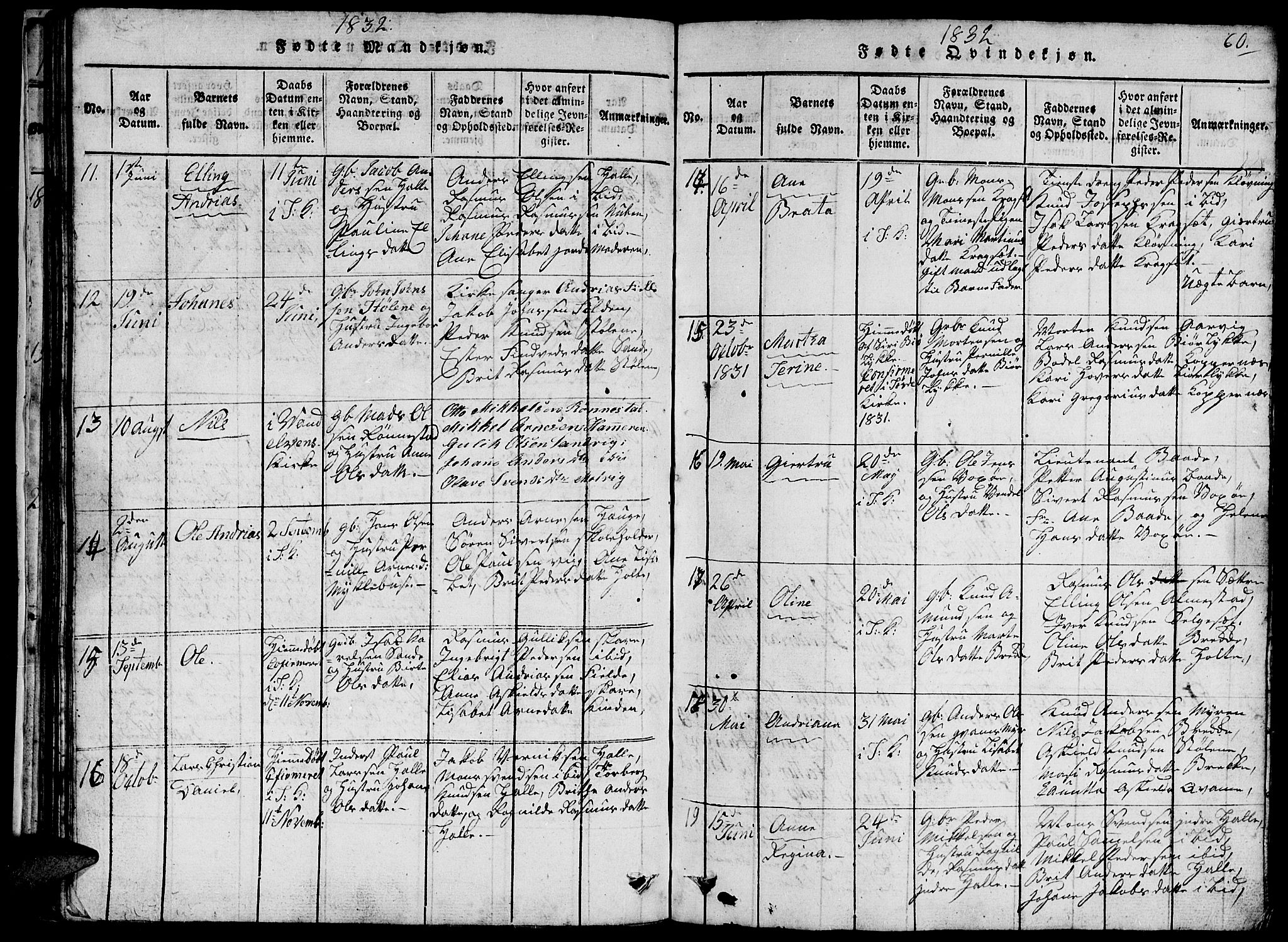 Ministerialprotokoller, klokkerbøker og fødselsregistre - Møre og Romsdal, SAT/A-1454/503/L0046: Klokkerbok nr. 503C01, 1816-1842, s. 60