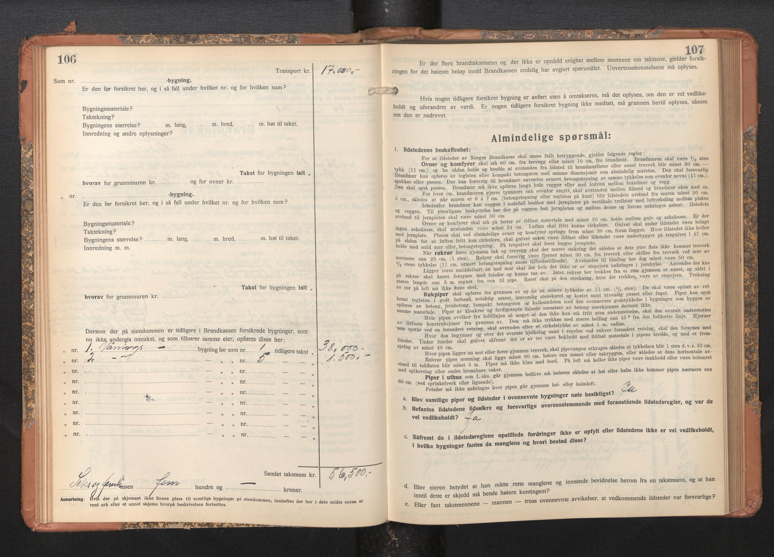 Lensmannen i Fana, AV/SAB-A-31801/0012/L0024: Branntakstprotokoll skjematakst, 1935-1948, s. 106-107