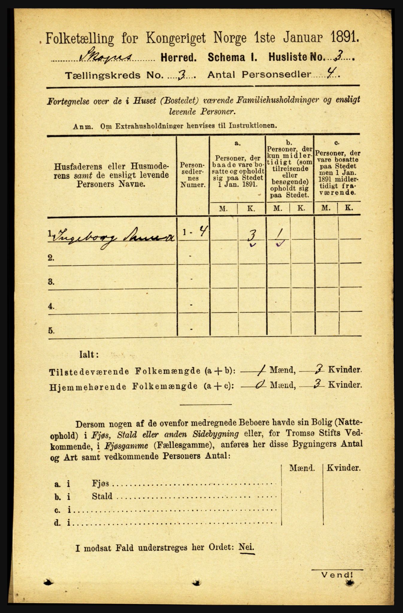 RA, Folketelling 1891 for 1719 Skogn herred, 1891, s. 1539