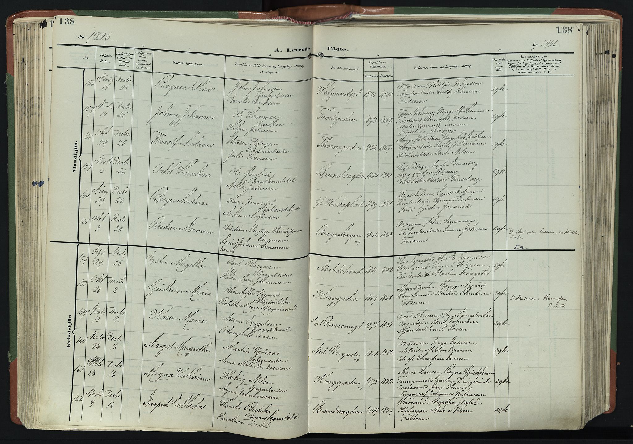 Bragernes kirkebøker, AV/SAKO-A-6/F/Fb/L0009: Ministerialbok nr. II 9, 1902-1911, s. 138