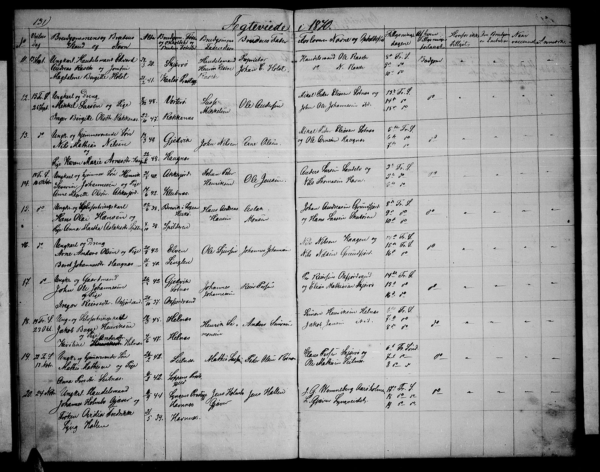 Skjervøy sokneprestkontor, AV/SATØ-S-1300/H/Ha/Hab/L0004klokker: Klokkerbok nr. 4, 1862-1870, s. 131