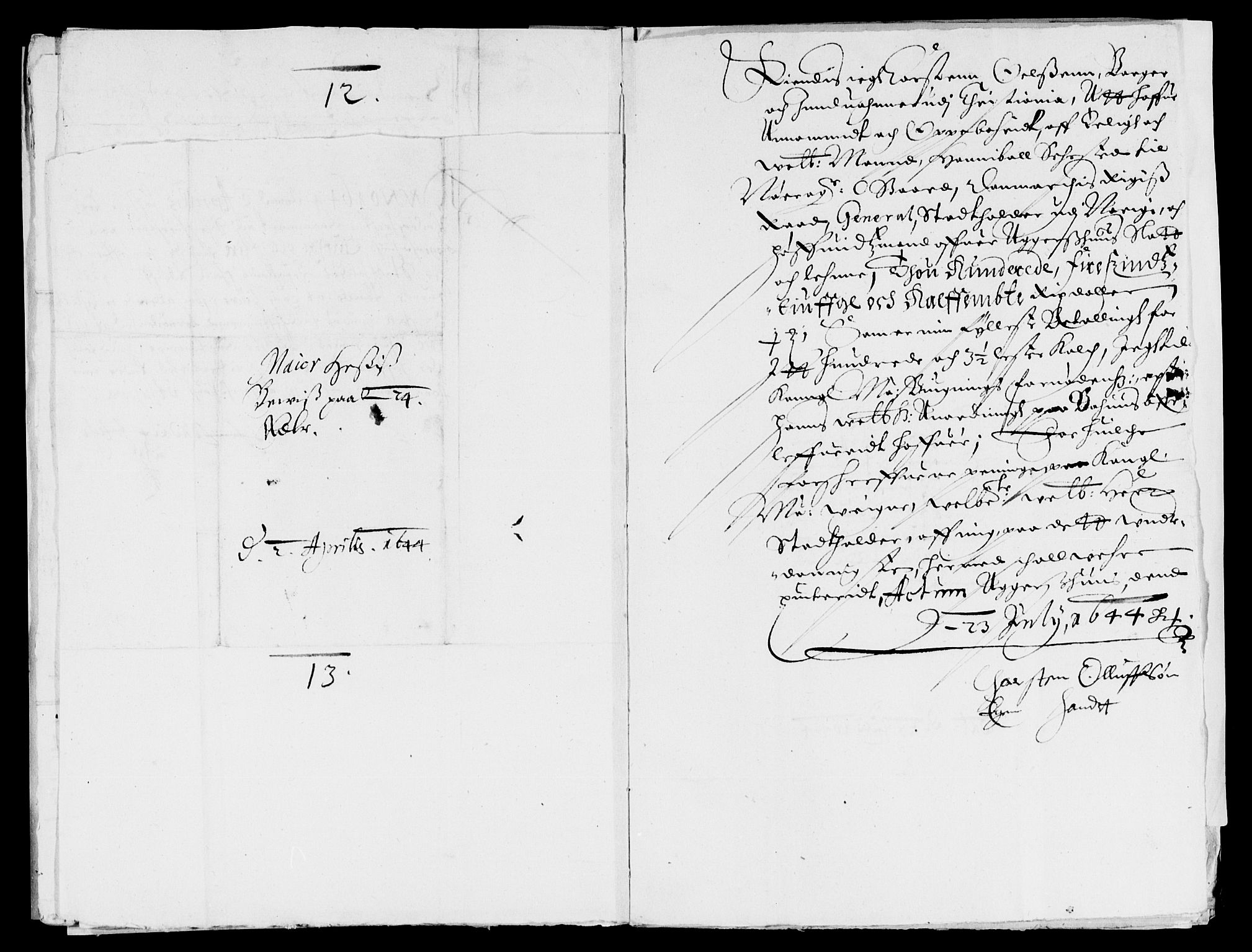 Rentekammeret inntil 1814, Reviderte regnskaper, Lensregnskaper, AV/RA-EA-5023/R/Rb/Rba/L0171: Akershus len, 1643-1644