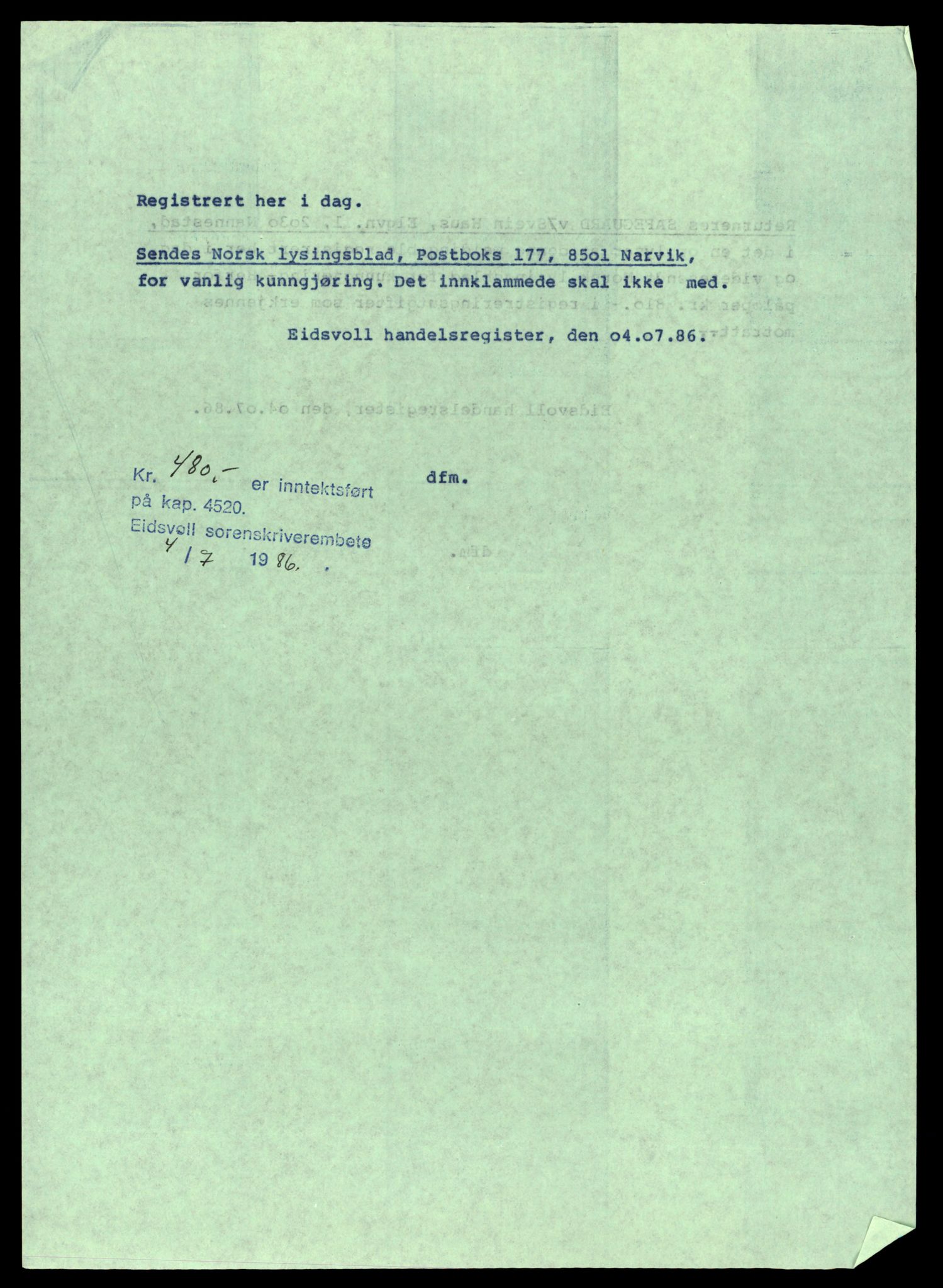 Eidsvoll tingrett, AV/SAT-A-10371/K/Kd/Kdb/L0007:  Enkeltmannsforetak, S-T , 1944-1990