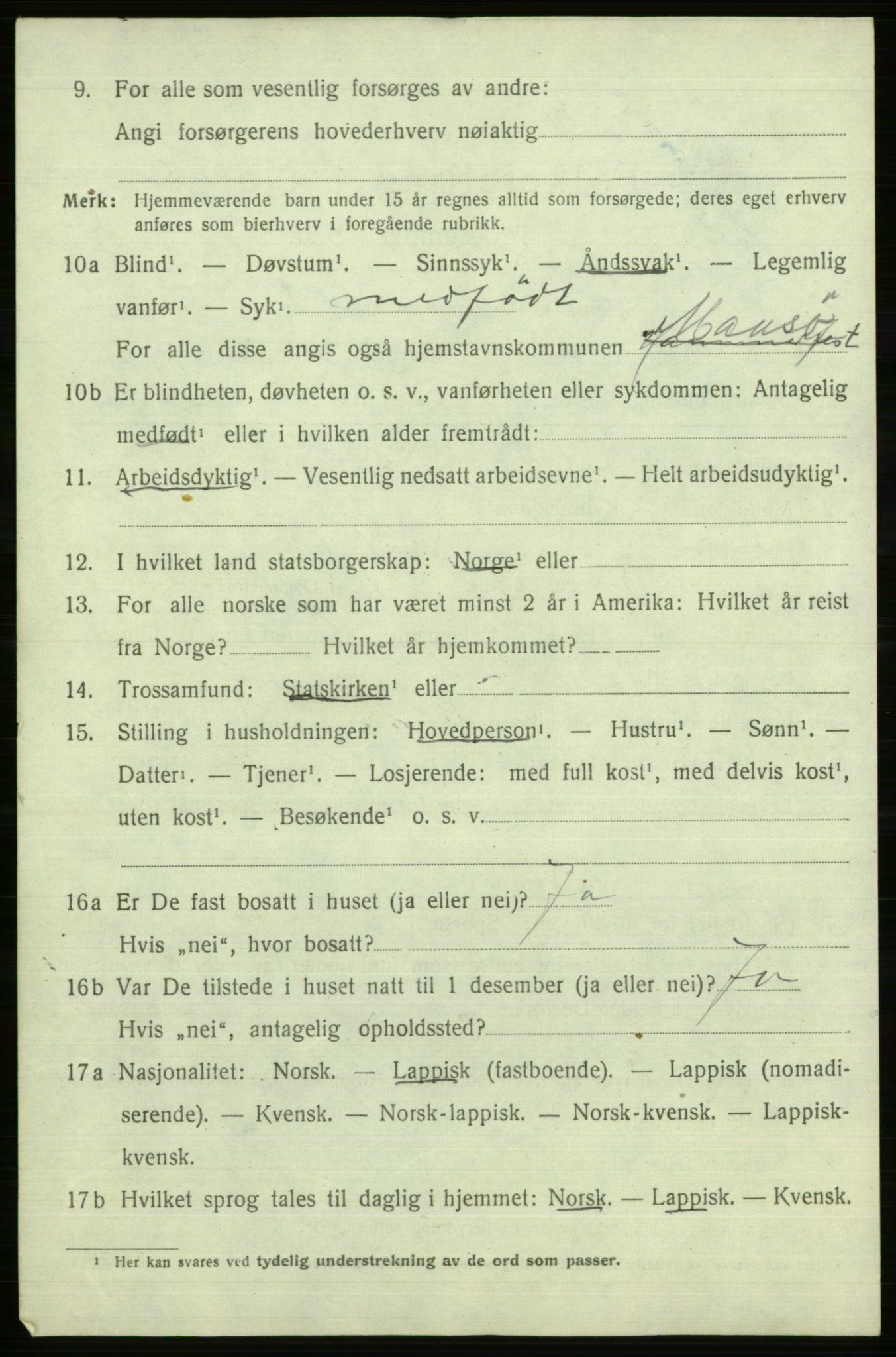 SATØ, Folketelling 1920 for 2018 Måsøy herred, 1920, s. 3945