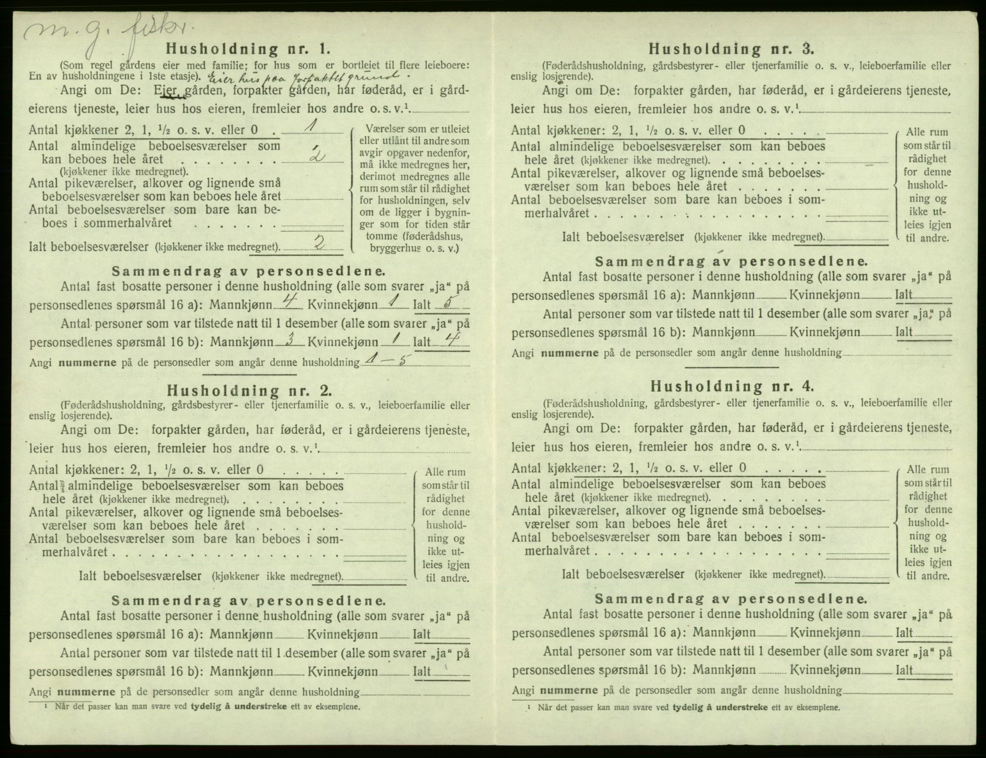 SAB, Folketelling 1920 for 1245 Sund herred, 1920, s. 595