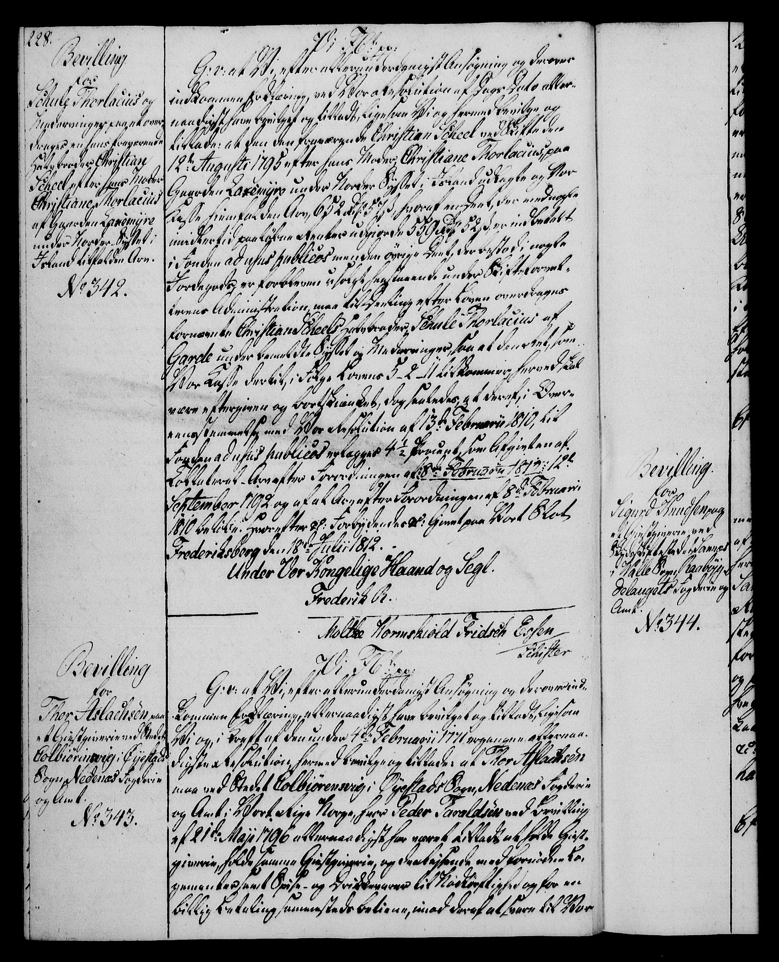 Rentekammeret, Kammerkanselliet, RA/EA-3111/G/Gg/Gga/L0020: Norsk ekspedisjonsprotokoll med register (merket RK 53.20), 1811-1814, s. 228