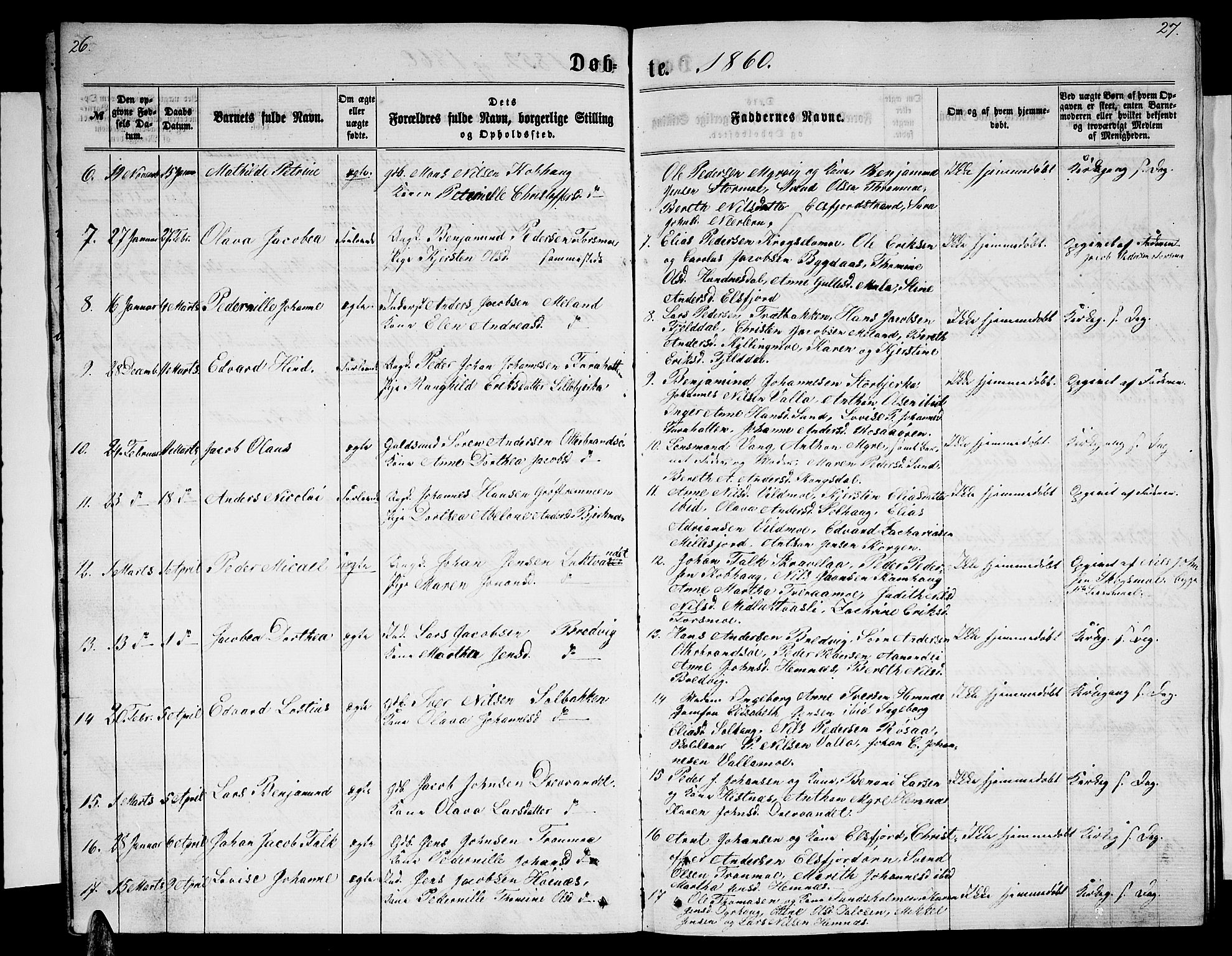 Ministerialprotokoller, klokkerbøker og fødselsregistre - Nordland, AV/SAT-A-1459/825/L0365: Klokkerbok nr. 825C02, 1858-1873, s. 26-27