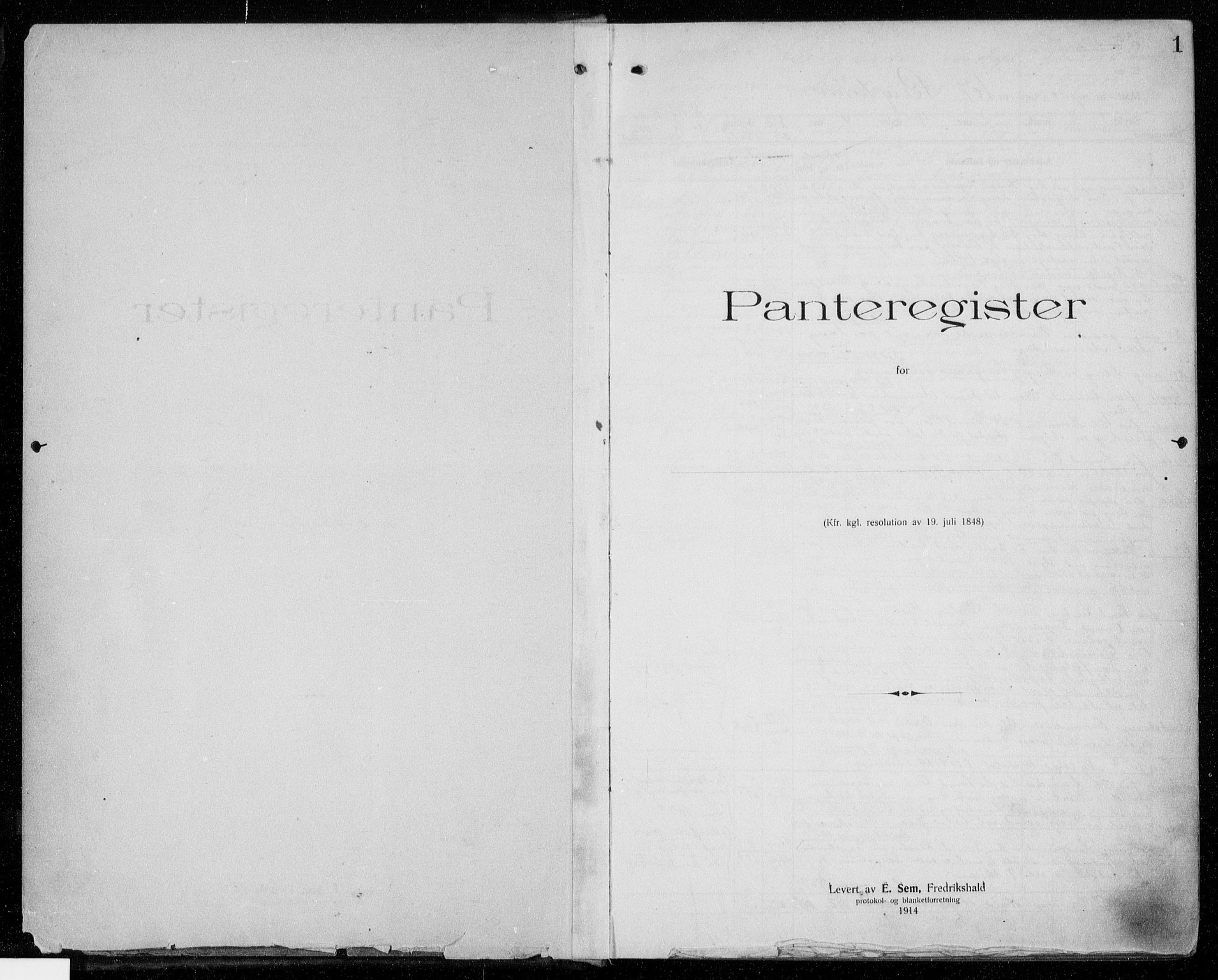 Hallingdal sorenskriveri, SAKO/A-121/G/Gb/Gbg/L0001a: Panteregister nr. VII 1a, s. 1