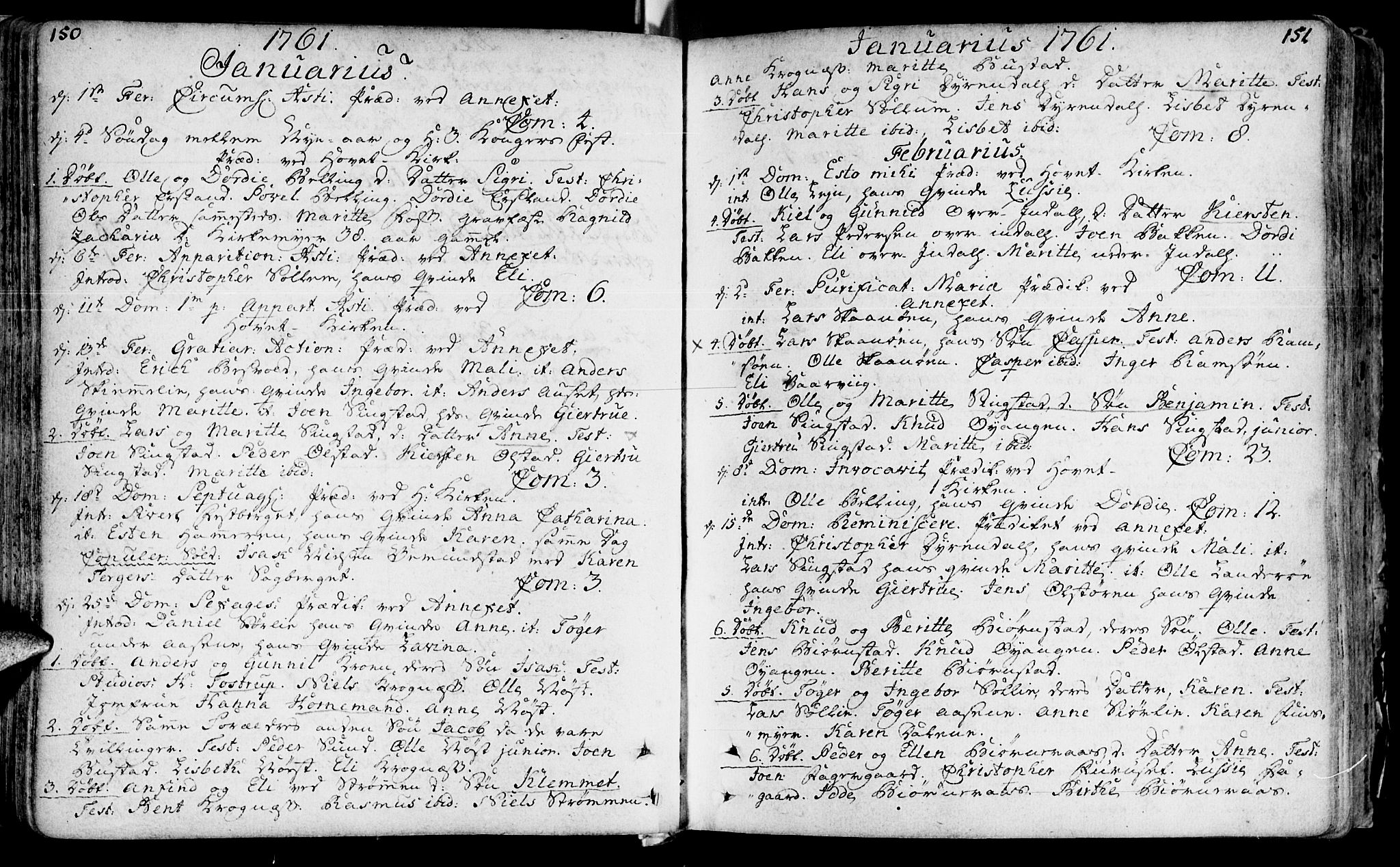 Ministerialprotokoller, klokkerbøker og fødselsregistre - Sør-Trøndelag, SAT/A-1456/646/L0605: Ministerialbok nr. 646A03, 1751-1790, s. 150-151