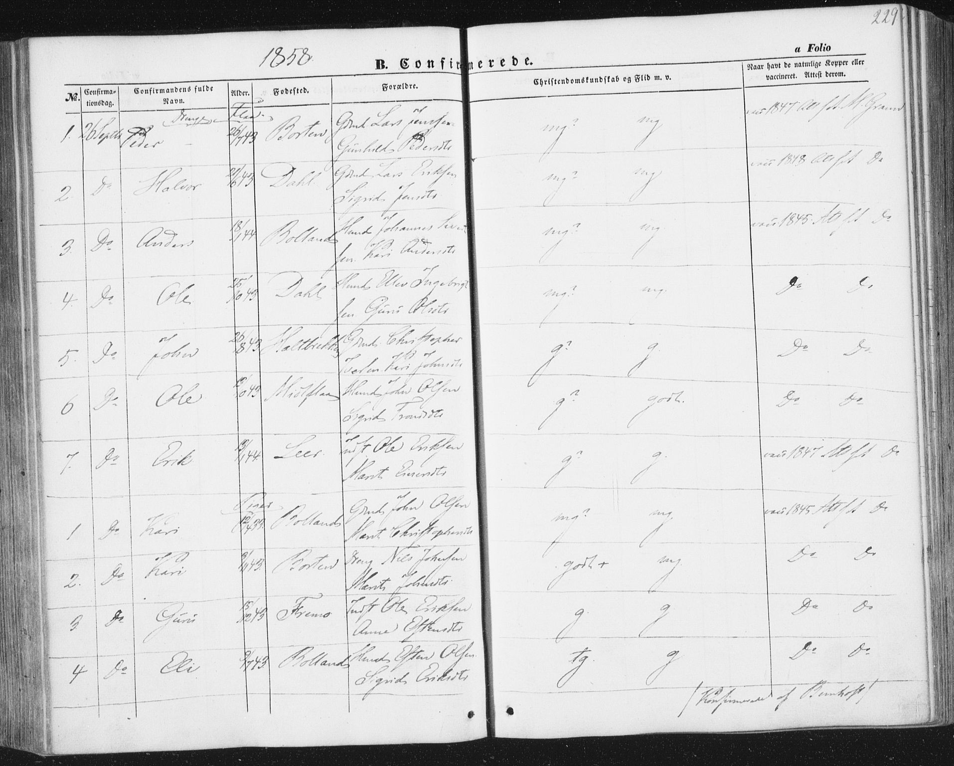 Ministerialprotokoller, klokkerbøker og fødselsregistre - Sør-Trøndelag, AV/SAT-A-1456/691/L1076: Ministerialbok nr. 691A08, 1852-1861, s. 229