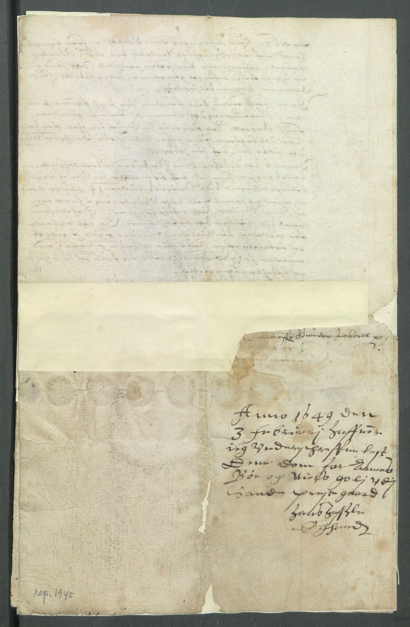 Riksarkivets diplomsamling, AV/RA-EA-5965/F02/L0148: Dokumenter, 1635, s. 47