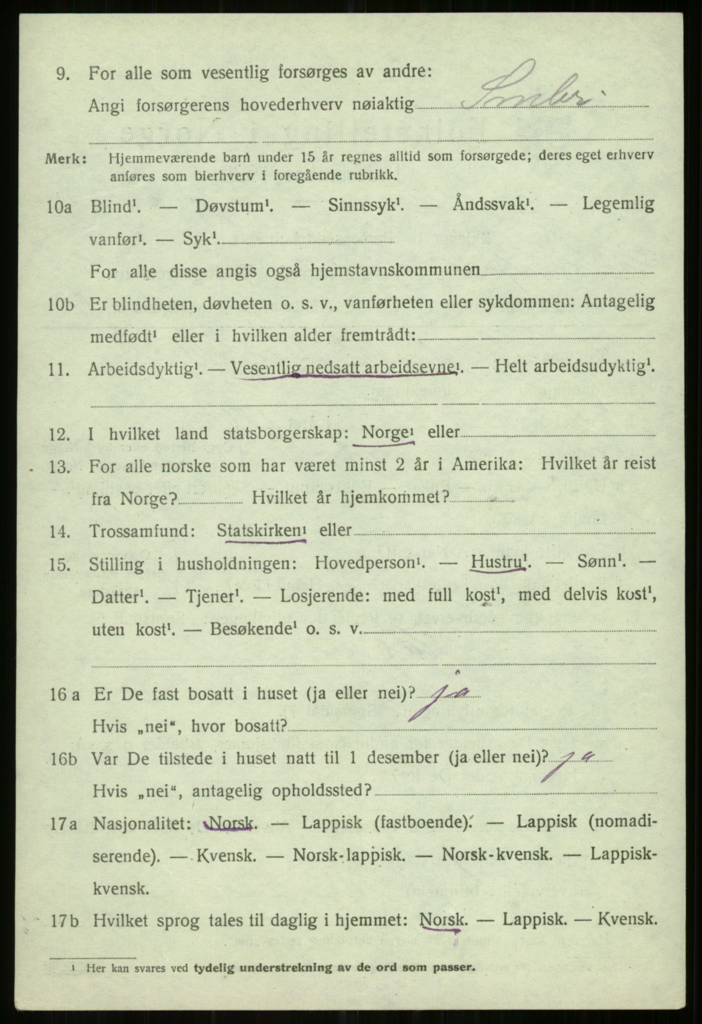 SATØ, Folketelling 1920 for 1935 Helgøy herred, 1920, s. 1450