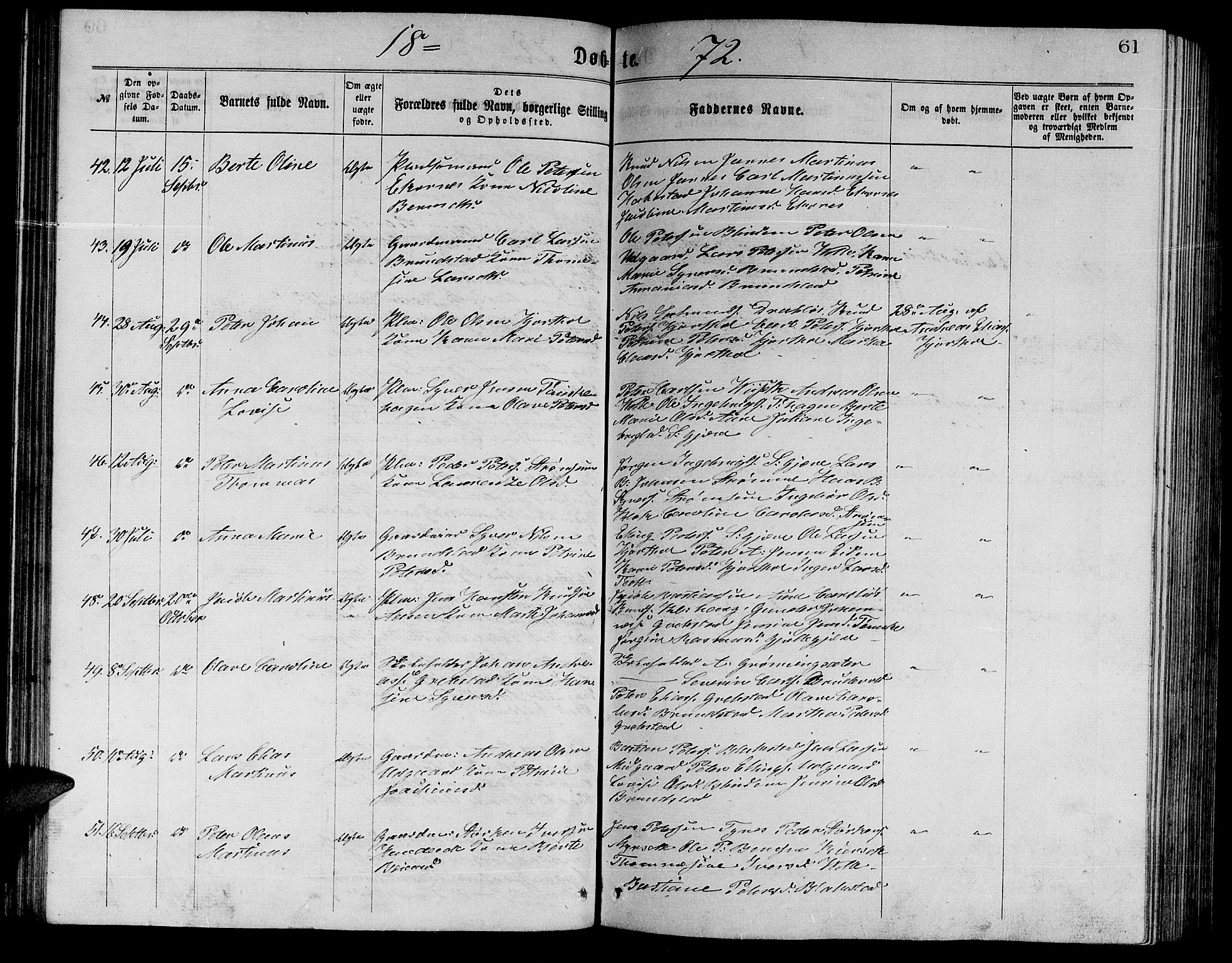 Ministerialprotokoller, klokkerbøker og fødselsregistre - Møre og Romsdal, AV/SAT-A-1454/523/L0338: Klokkerbok nr. 523C01, 1865-1877, s. 61